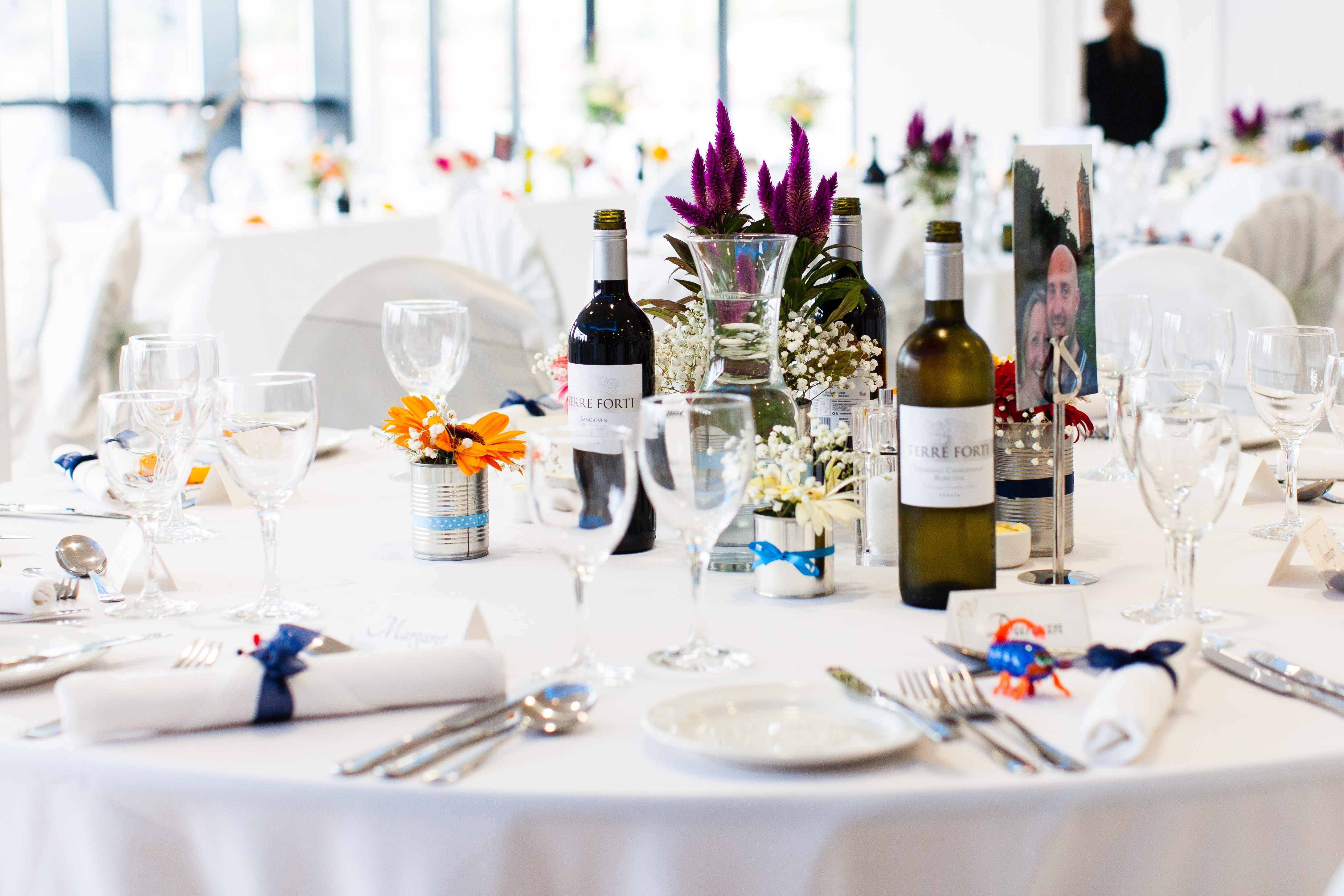 Elegant dining table setup in M Shed for formal events and celebrations. - Banner