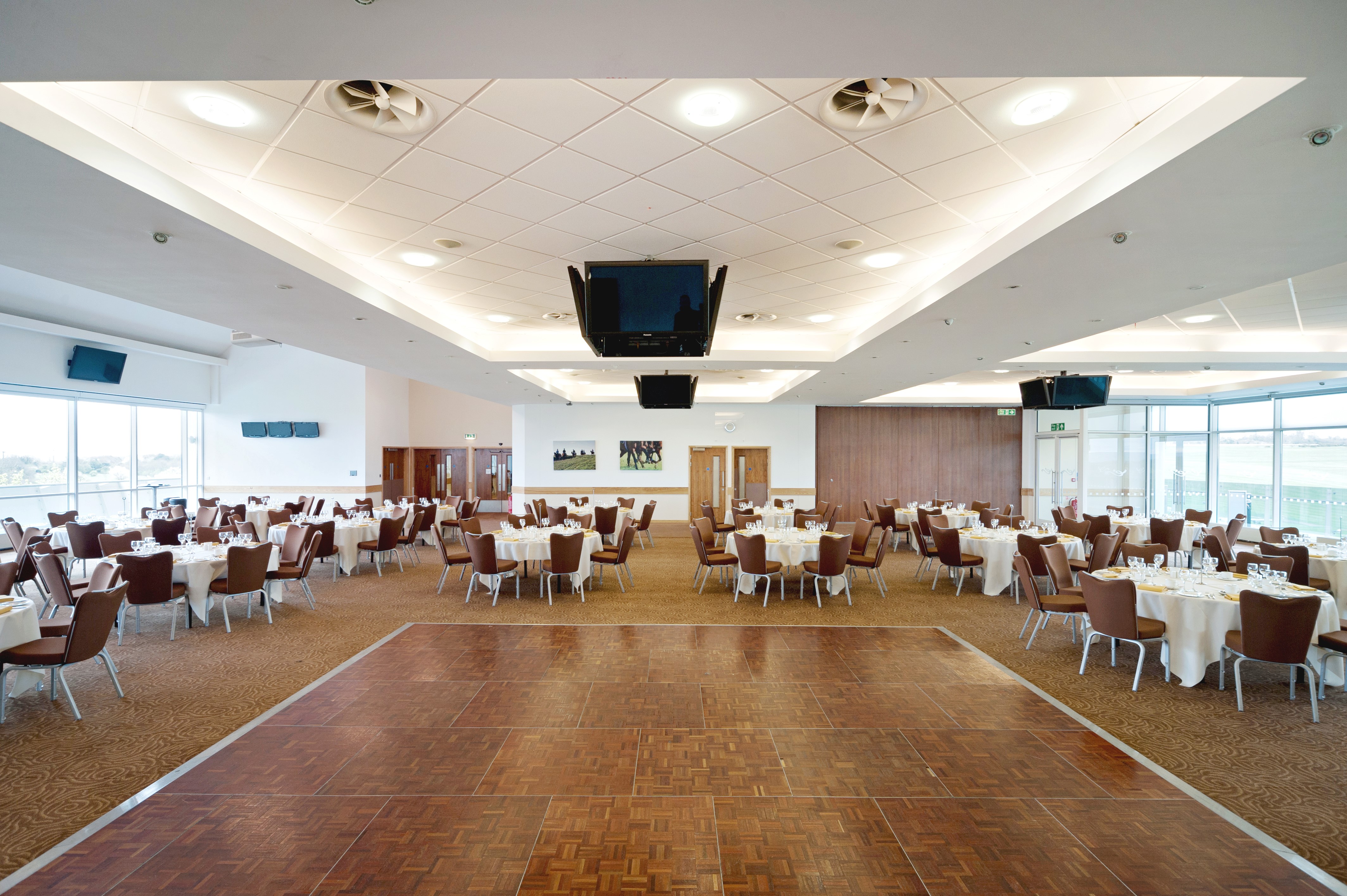 Diomed Suite at Epsom Downs: elegant venue for weddings and corporate events.