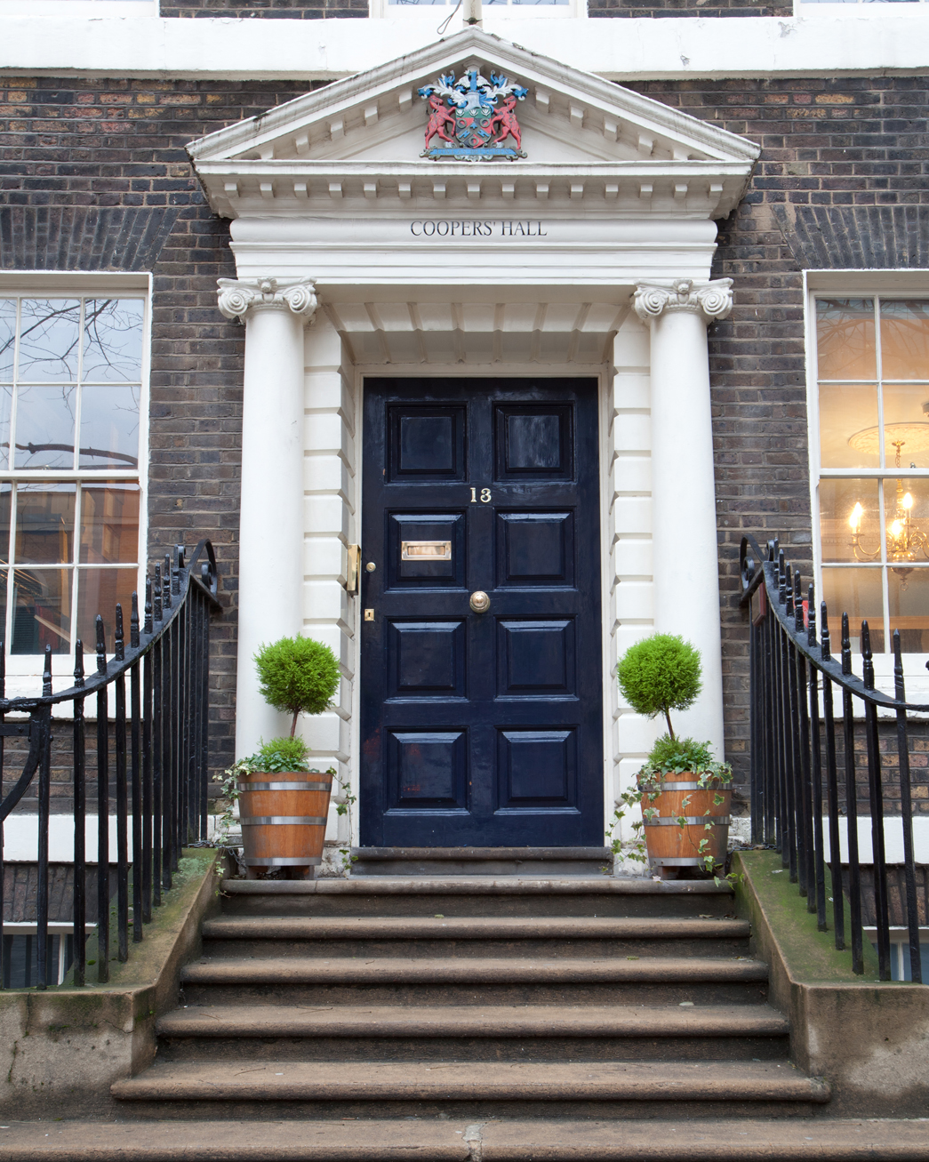 Inviting entrance of Coopers' Hall, ideal for intimate gatherings and professional events.