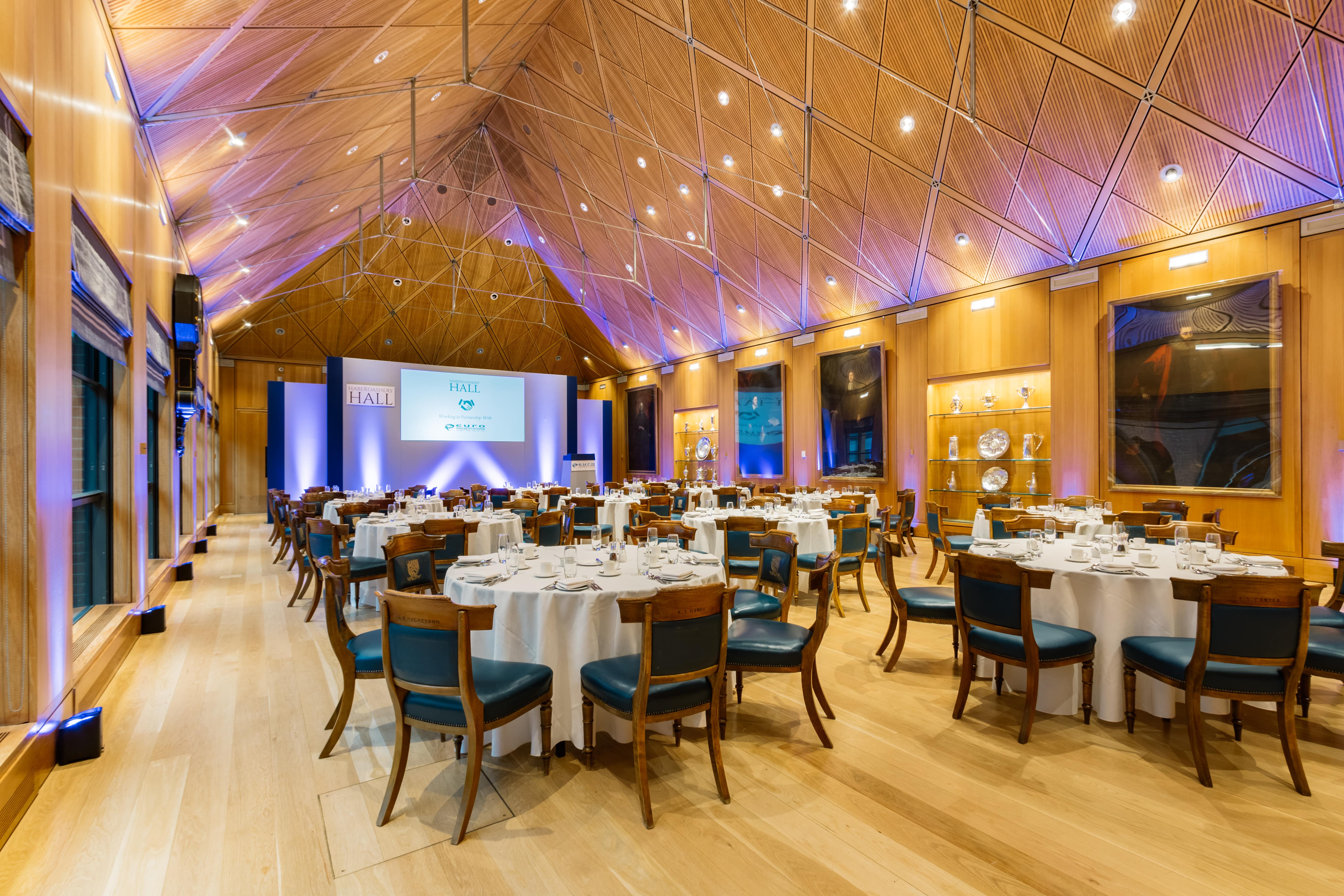 Livery Hall at Haberdashers' Hall: elegant event space for conferences and gala dinners.