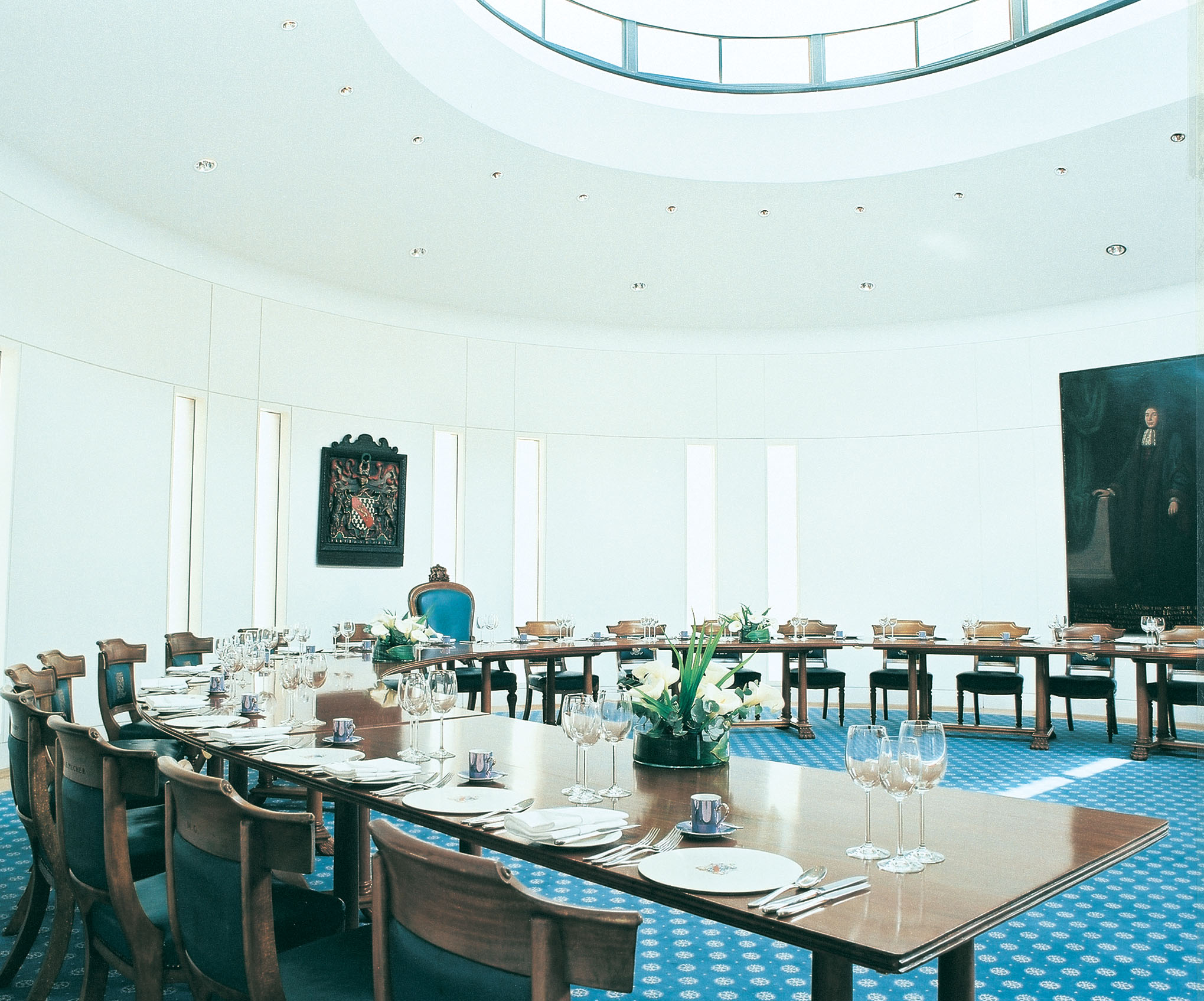 Court Room at Haberdashers' Hall, elegant circular layout for executive meetings and events.