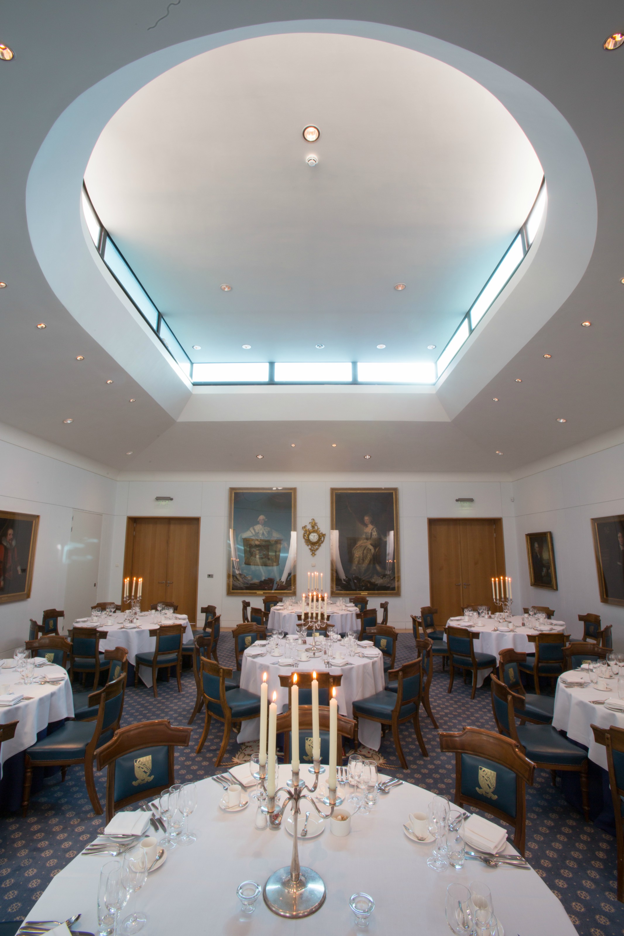 Elegant dining room in Haberdashers' Hall, ideal for upscale events and formal dinners.