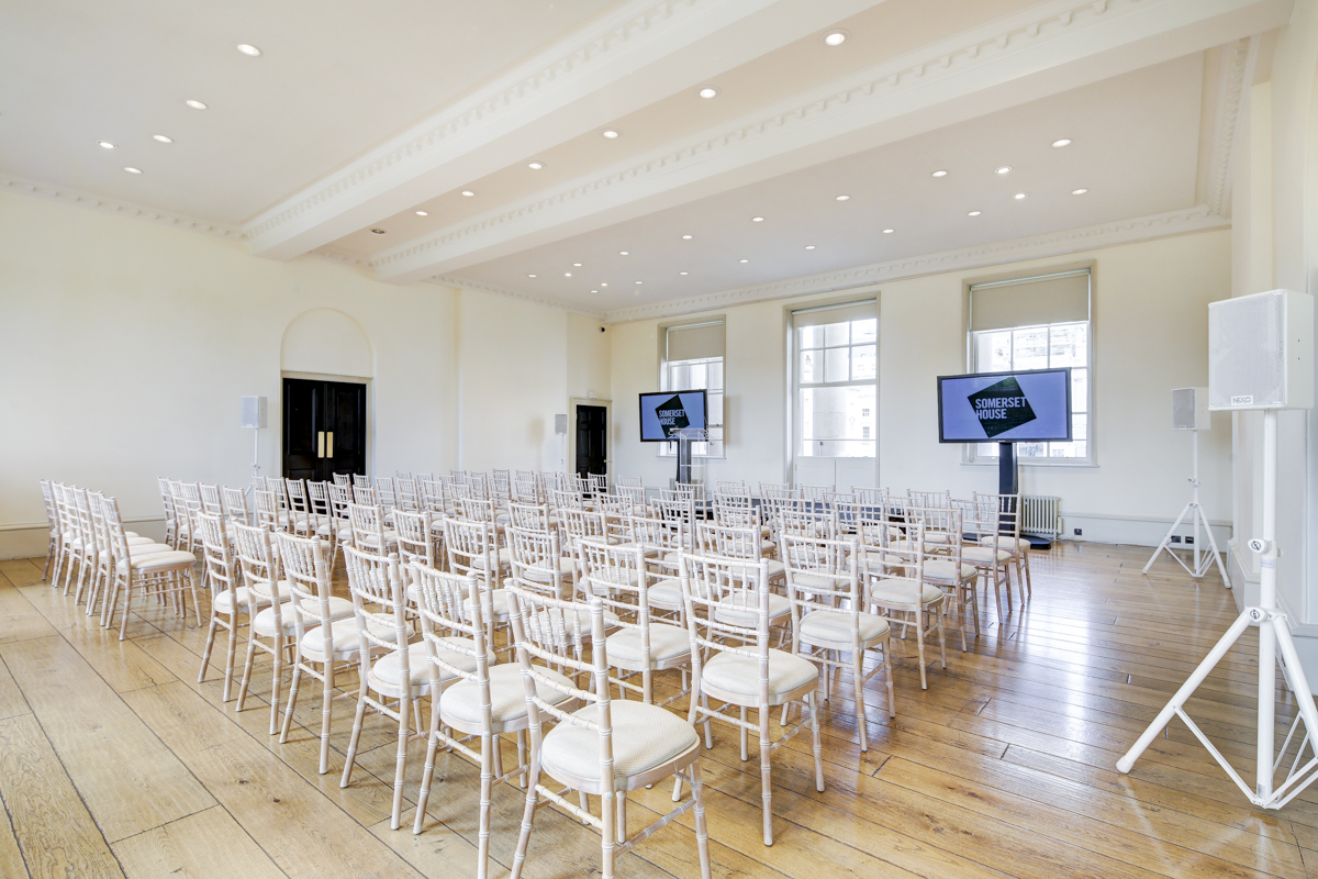 Elegant event space in The Portico Rooms, Somerset House, ideal for presentations and seminars.