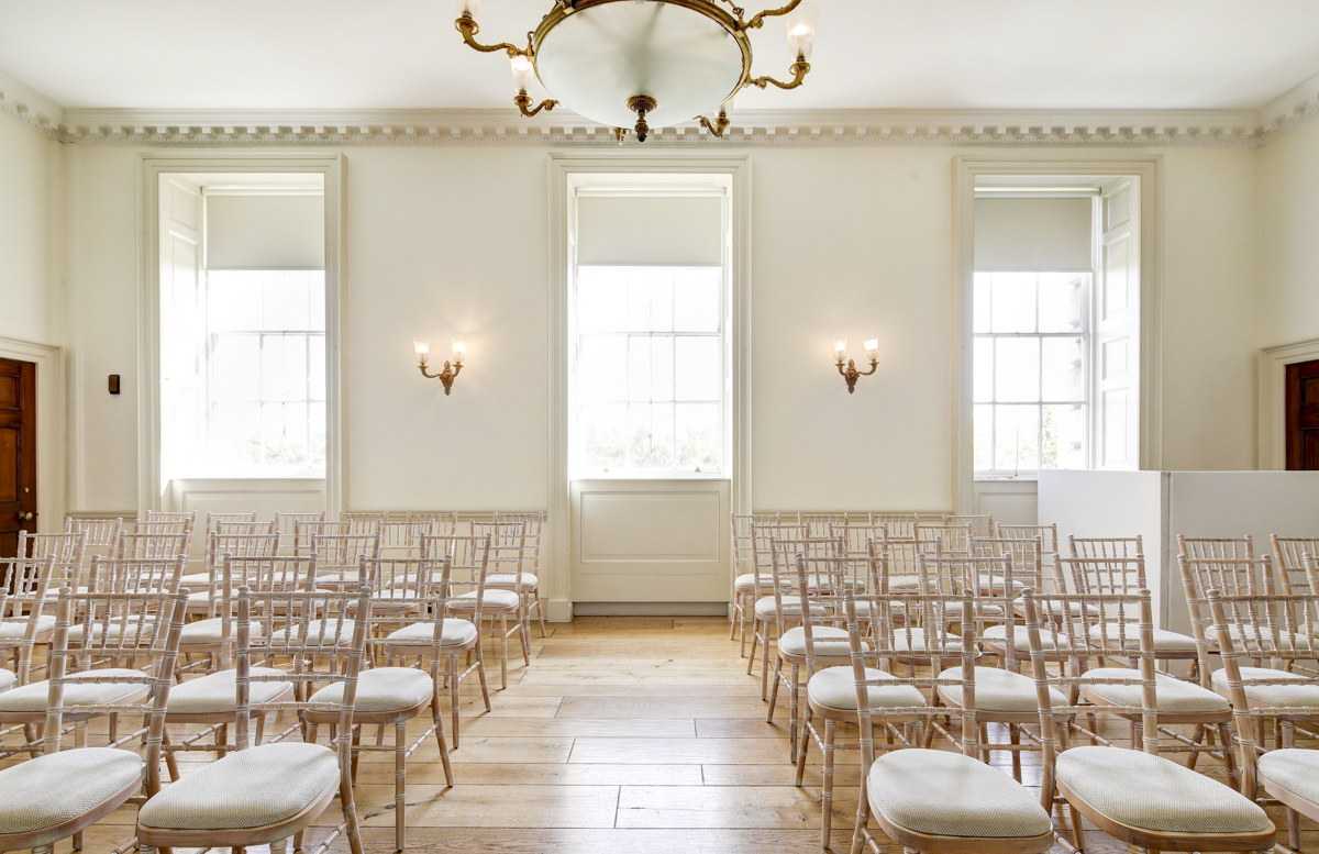 Navy Board Rooms at Somerset House, elegant chiavari chairs for meetings and ceremonies.