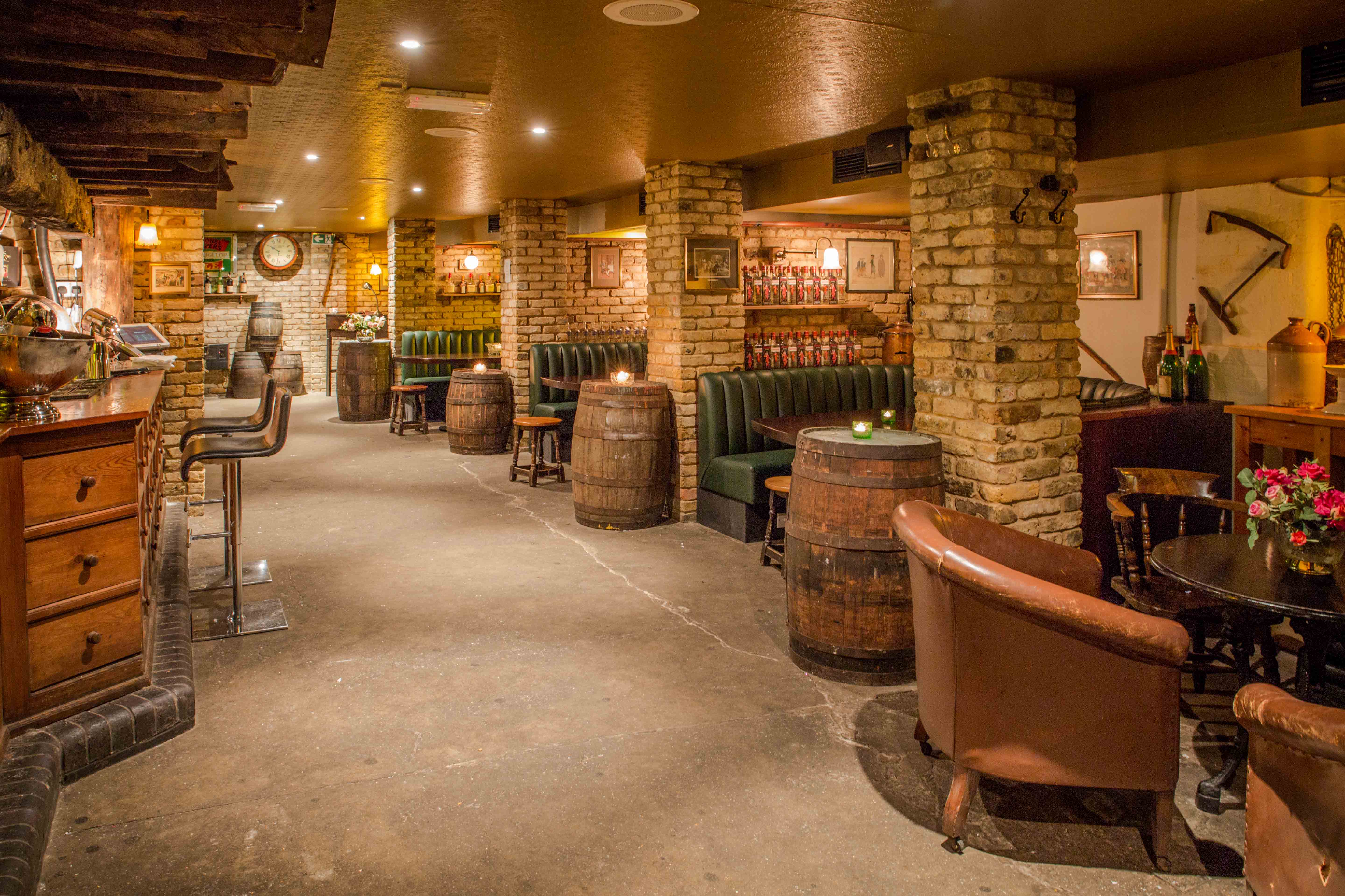 Whole Venue at Davy's Wine Vaults, rustic decor ideal for intimate networking events.