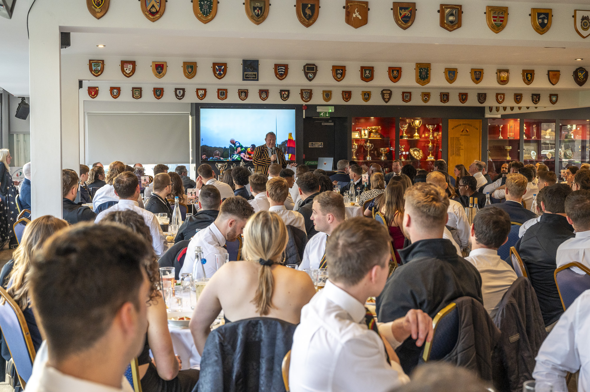 Murray Judd Room banquet with guests engaged in a networking event at Richmond Athletic Ground.