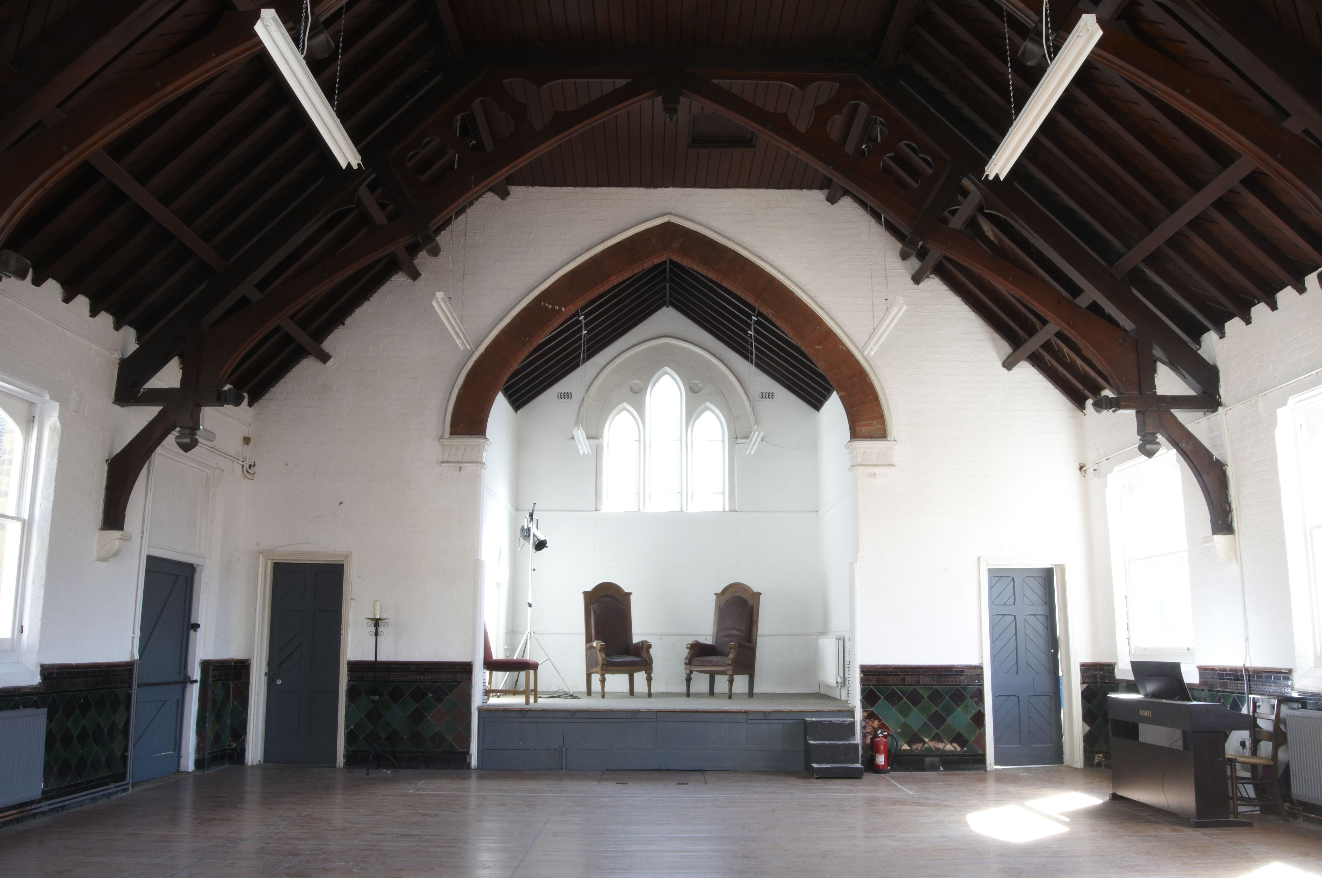 Upper Hall at Saint Barnabas Dalston, spacious venue for meetings and events.