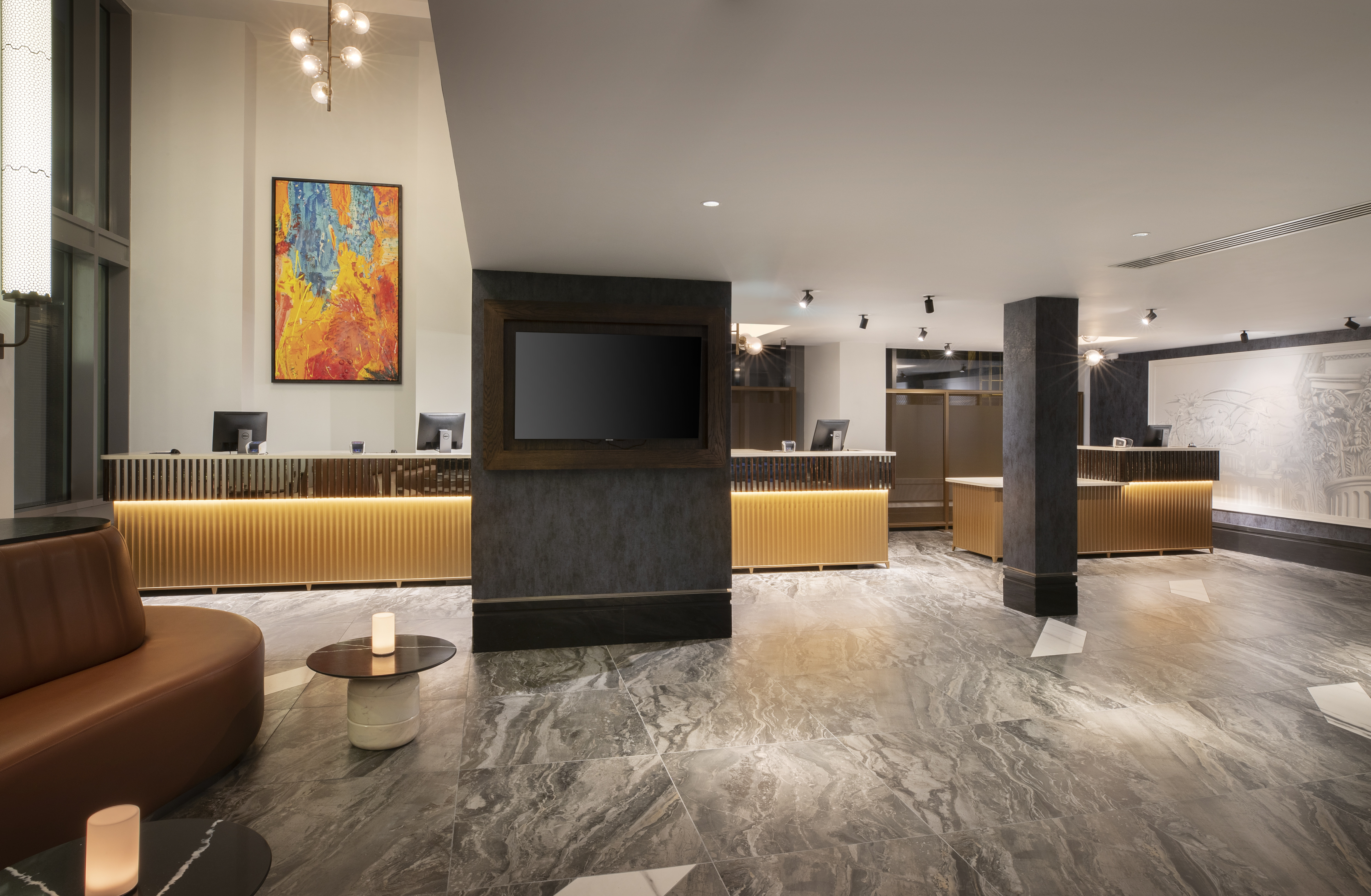 Reynolds Suite lobby at Leonardo Royal Hotel, modern design, ideal for networking events.