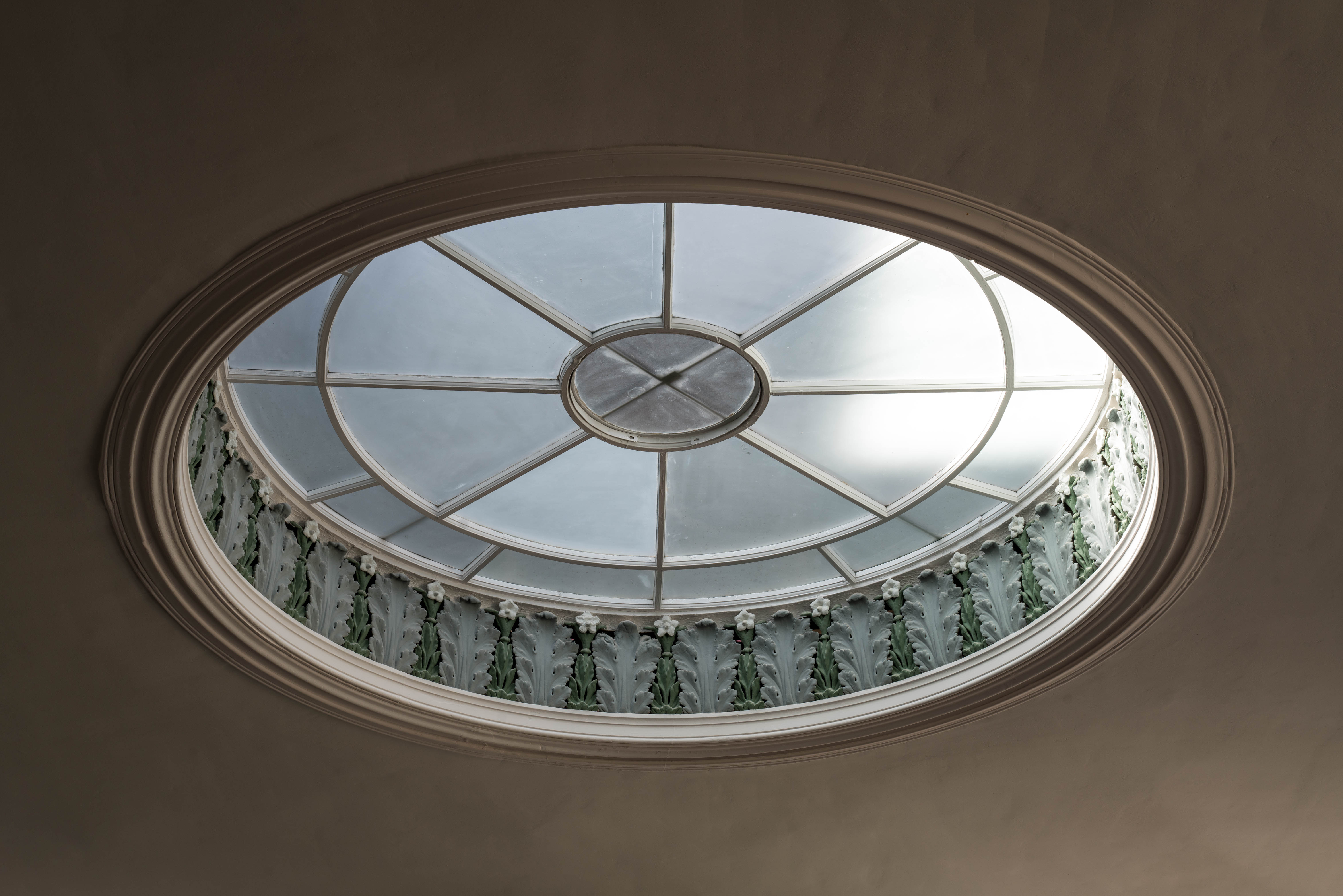 Main Hall skylight at Newington Green Meeting House, ideal for upscale events and gatherings.