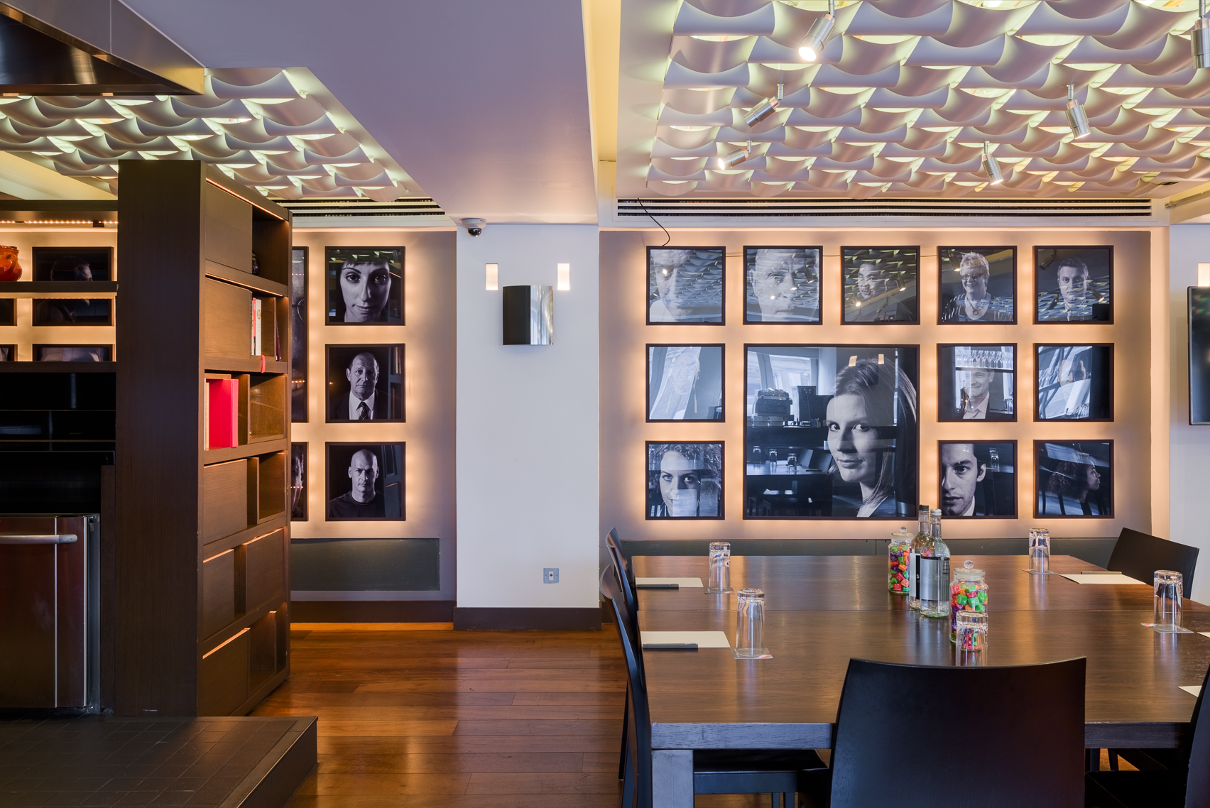Modern event space at Andaz London with elegant dining area, ideal for corporate gatherings.
