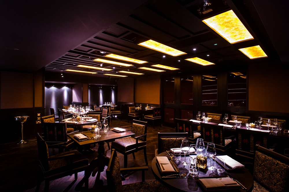 Private Dining Room at Buddha Bar London, elegant decor for upscale events and meetings.