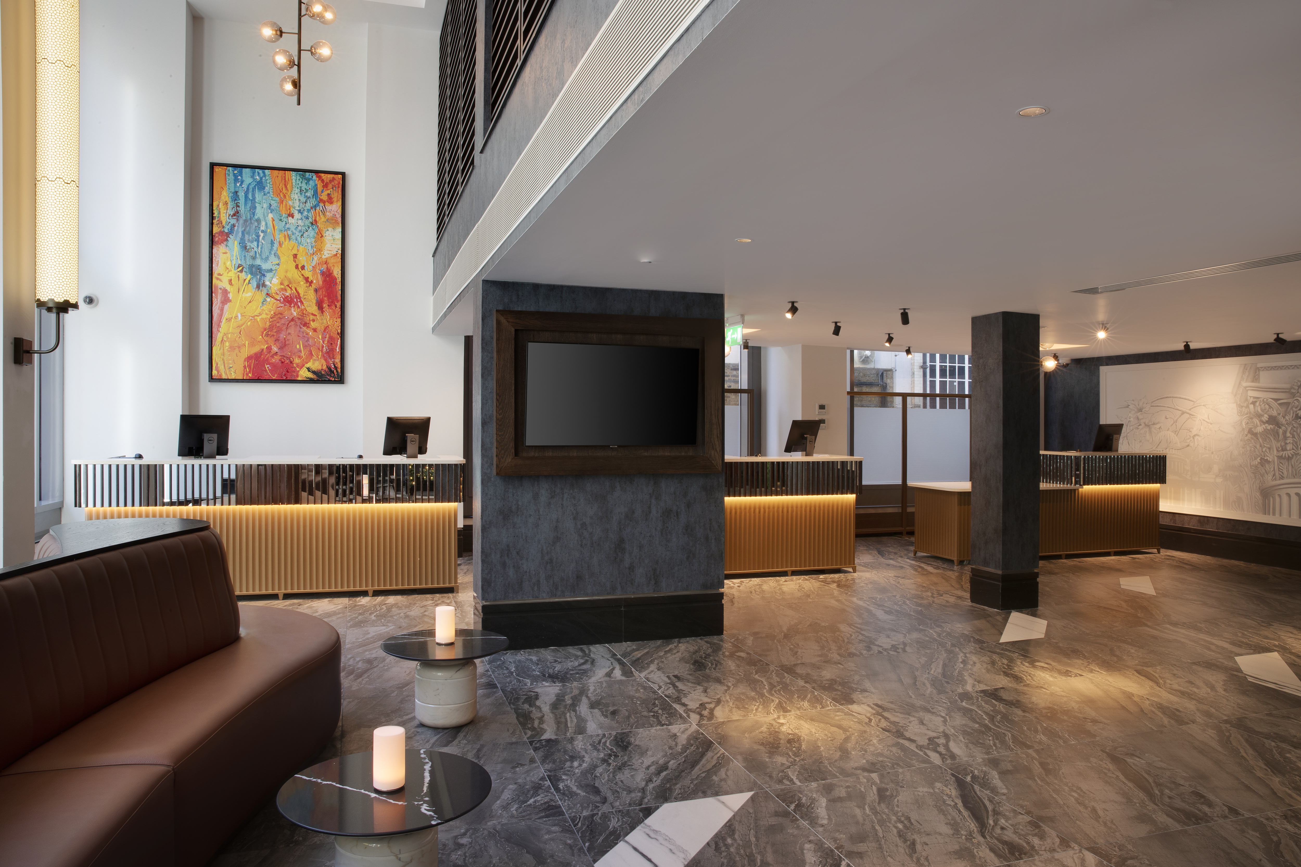 Nightingale Suite lobby at Leonardo Royal Hotel, modern design for events and networking.