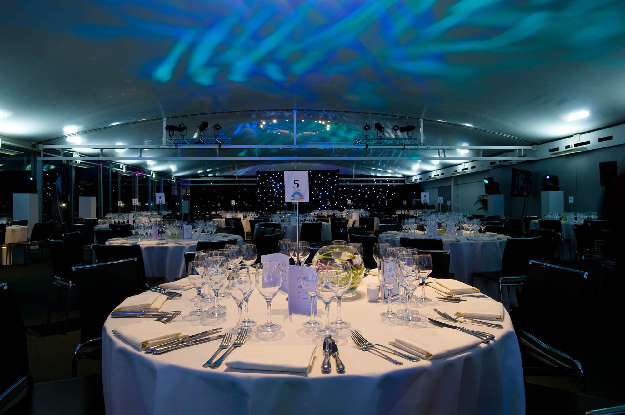 Elegant banquet hall at Lord's Cricket Ground, perfect for corporate events and celebrations.