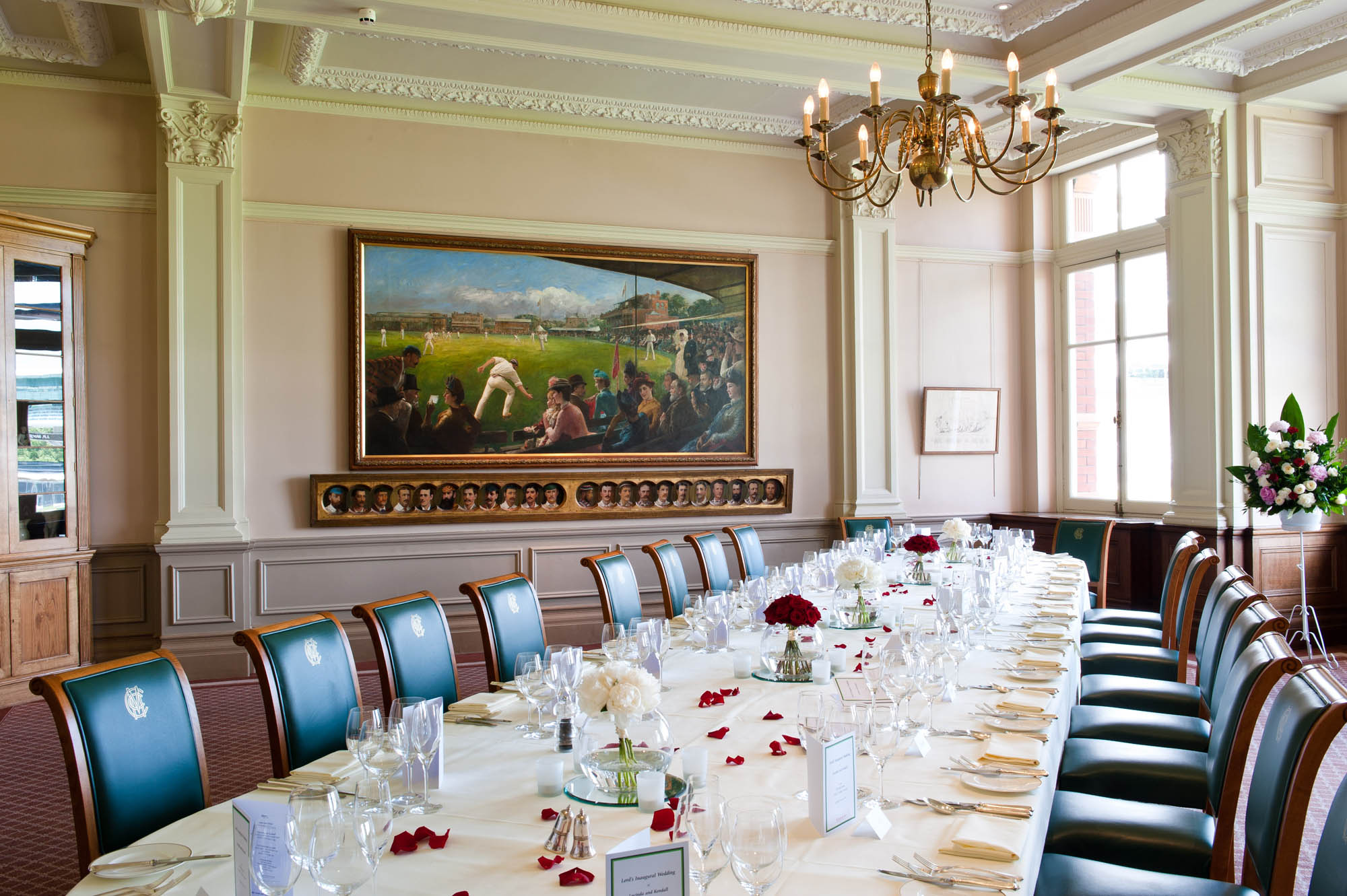 Elegant dining room at Lord's Cricket Ground, perfect for corporate events and gatherings.