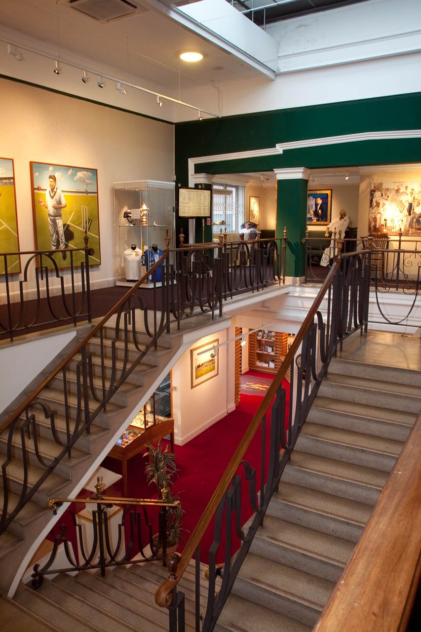 Elegant staircase at Lord's Cricket Ground, ideal for upscale events and gatherings.