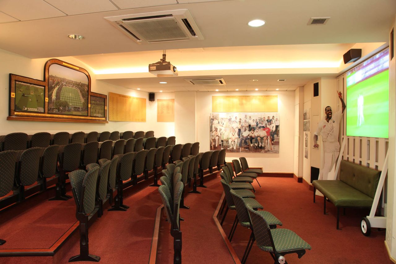 Meeting room at Lord's Cricket Ground with tiered seating for corporate events.