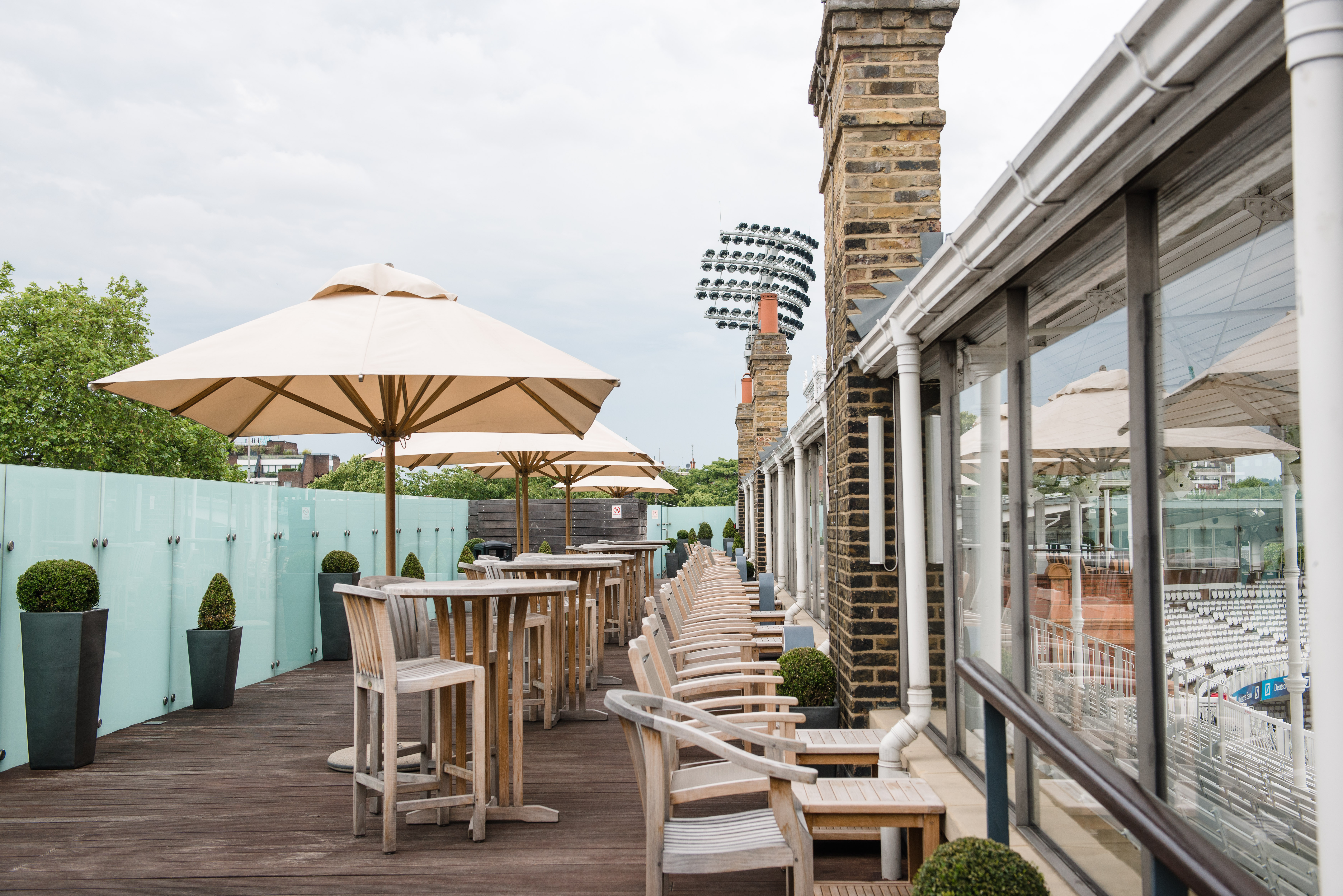 Pavilion Roof Terrace at Lord's: stylish outdoor venue for networking events and meetings.