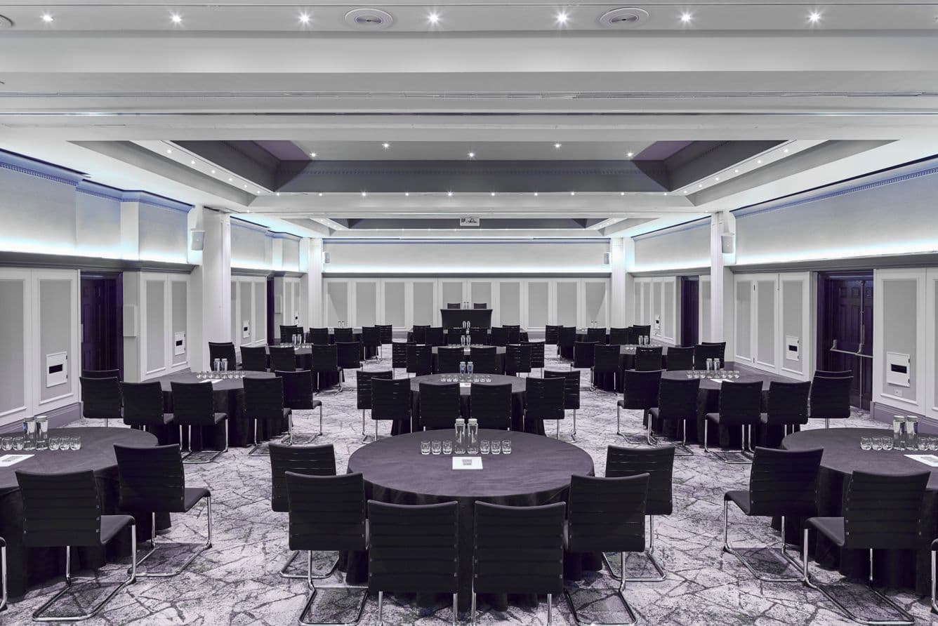 Thomas Ambler Suite ballroom at Leeds Marriott Hotel for gala dinners and conferences.