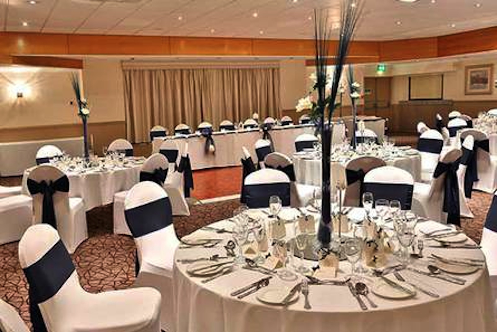 Elegant banquet setup at Cresta Court Hotel, perfect for weddings and corporate events.