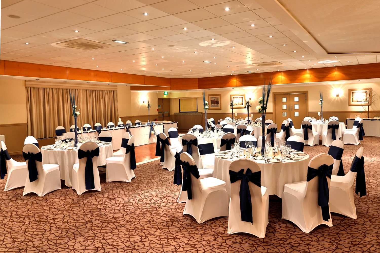 Elegant banquet hall at Cresta Court Hotel, perfect for weddings and corporate events.