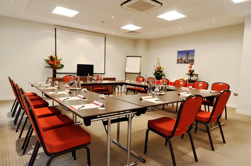 The Factory Suite meeting room with U-shaped table for corporate events in Manchester.