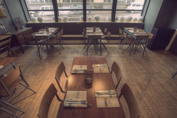 Intimate dining space in Gorilla Manchester, perfect for networking events and team lunches.