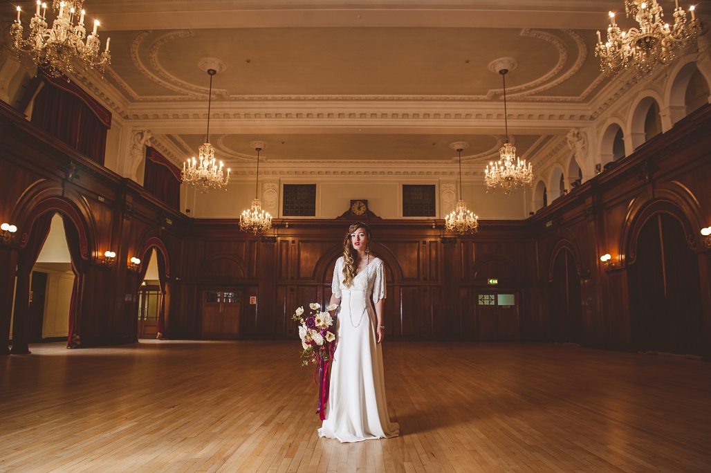 Elegant Porchester Hall Main Hall with chandeliers, ideal for weddings and formal events.
