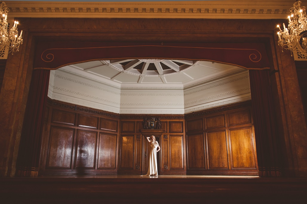 Elegant stage in Porchester Hall, ideal for formal events and performances.
