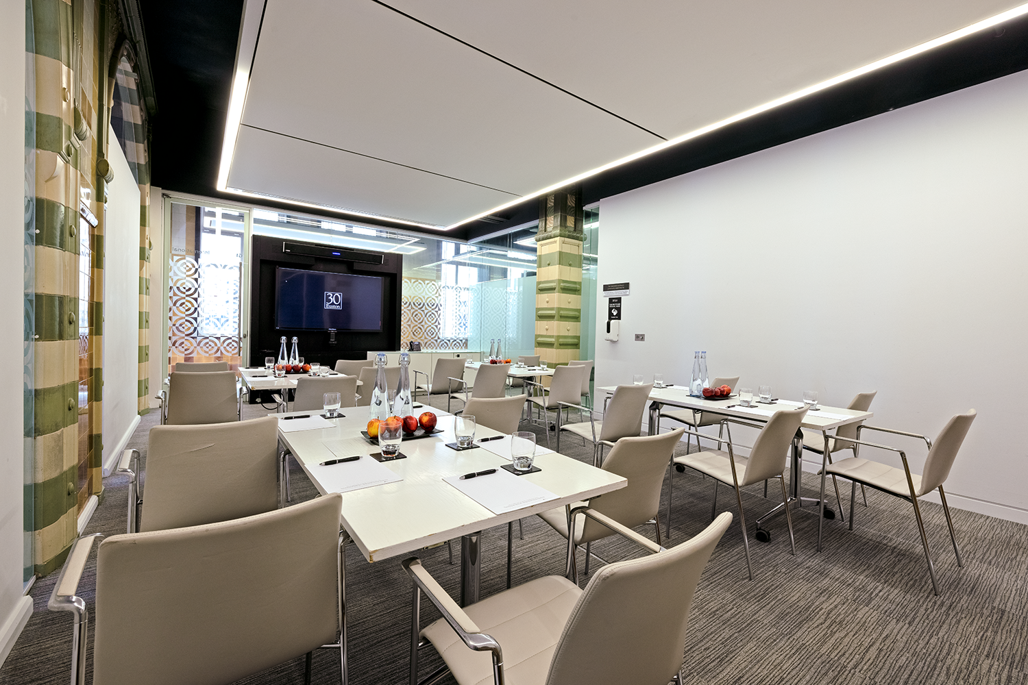 Modern meeting room at 30 Euston Square, perfect for corporate workshops and discussions.
