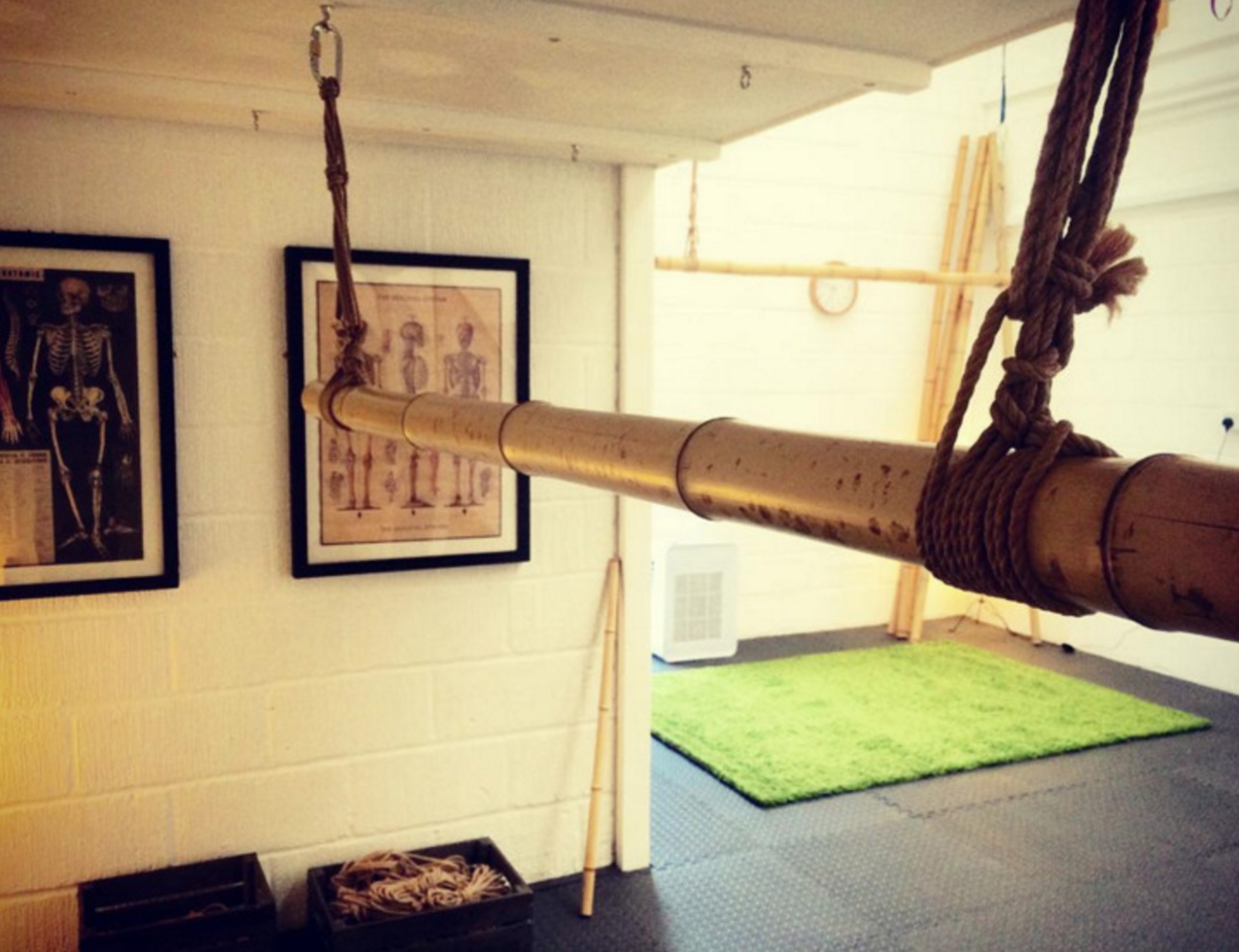 Anatomie Studio event space with rustic bamboo structure for workshops and team-building.