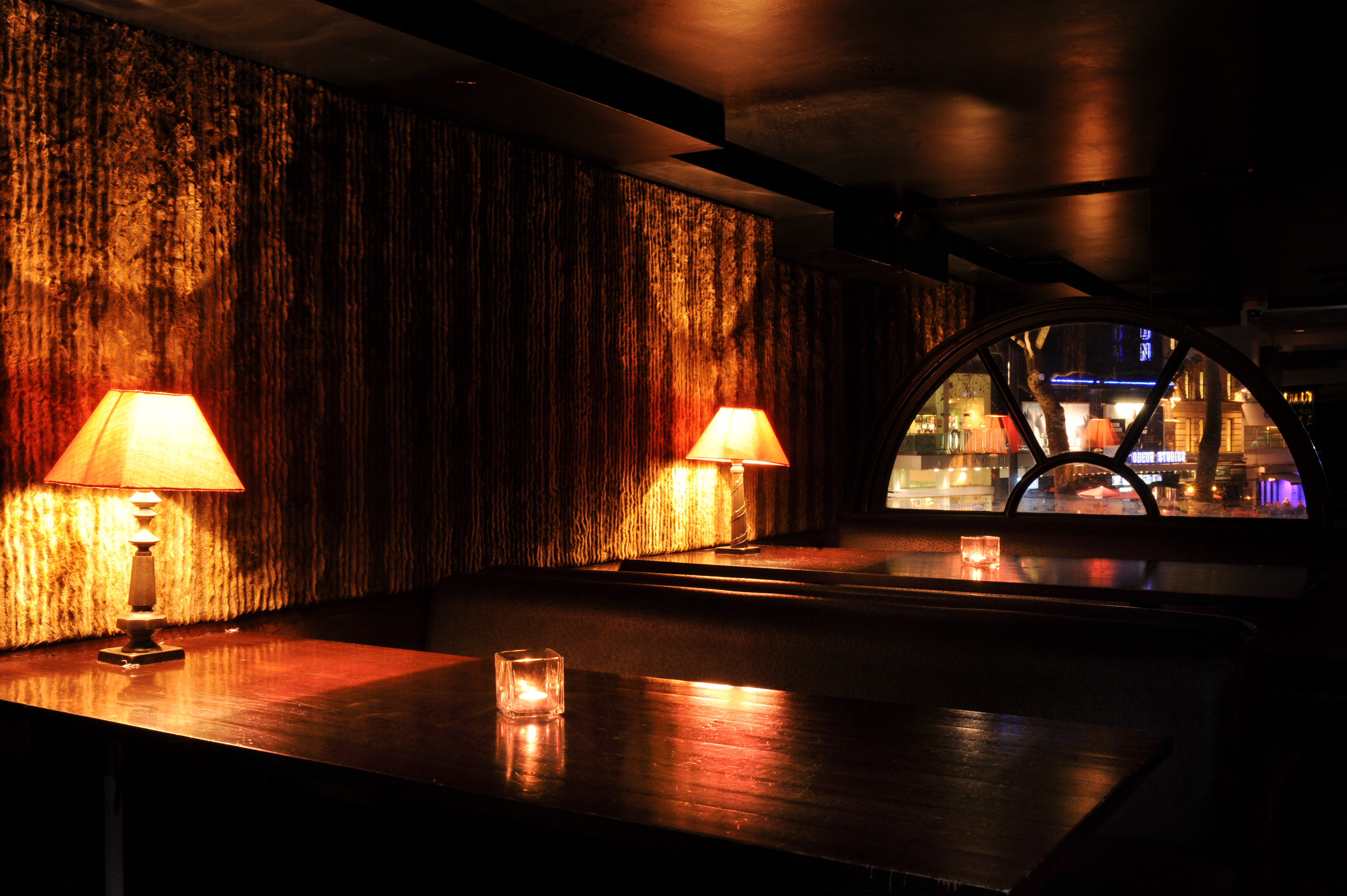 Intimate Ruby Blue club venue with warm lighting for private events and gatherings.