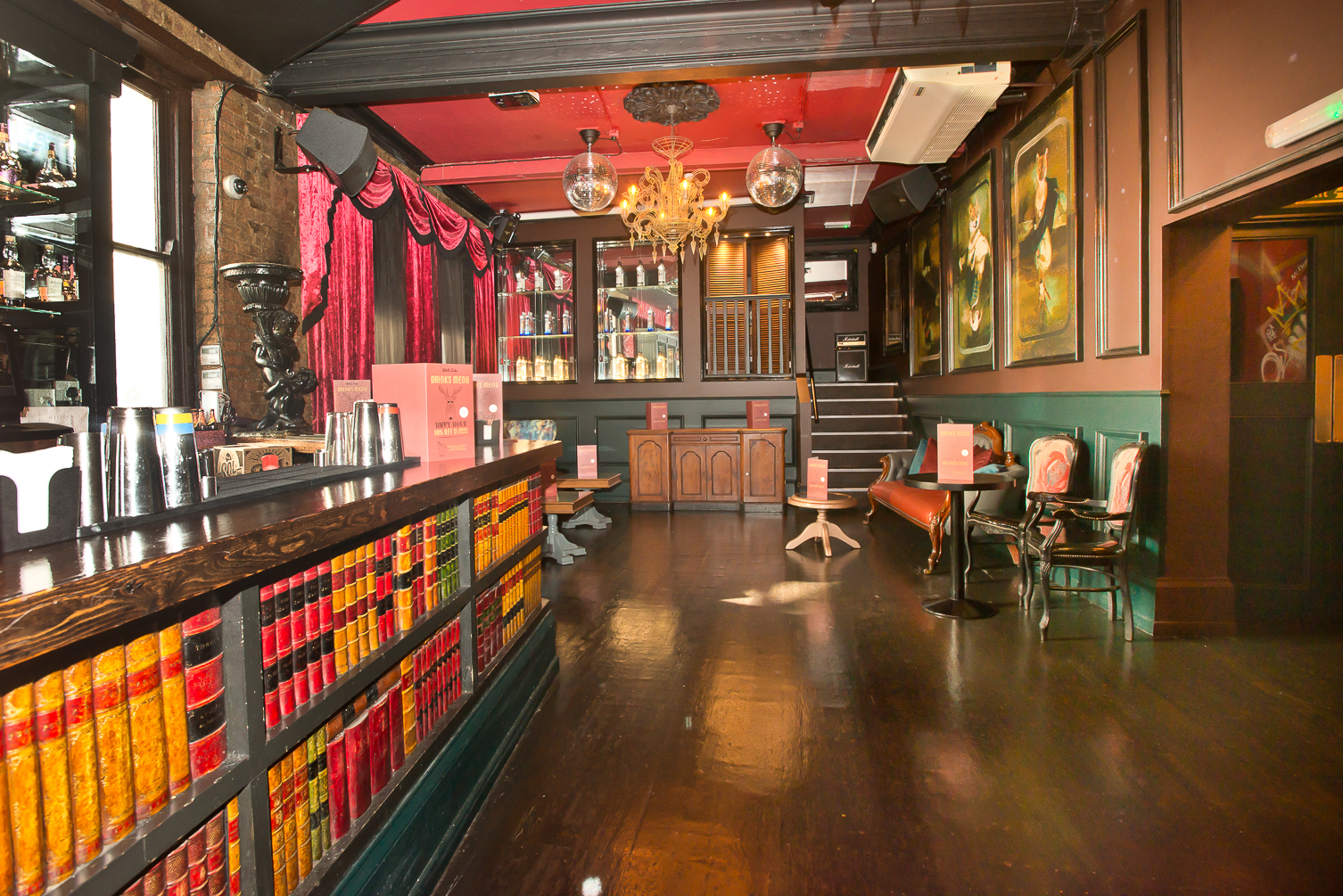 Stylish Boudoir event space in Bar Soho with vibrant decor for gatherings and corporate events.