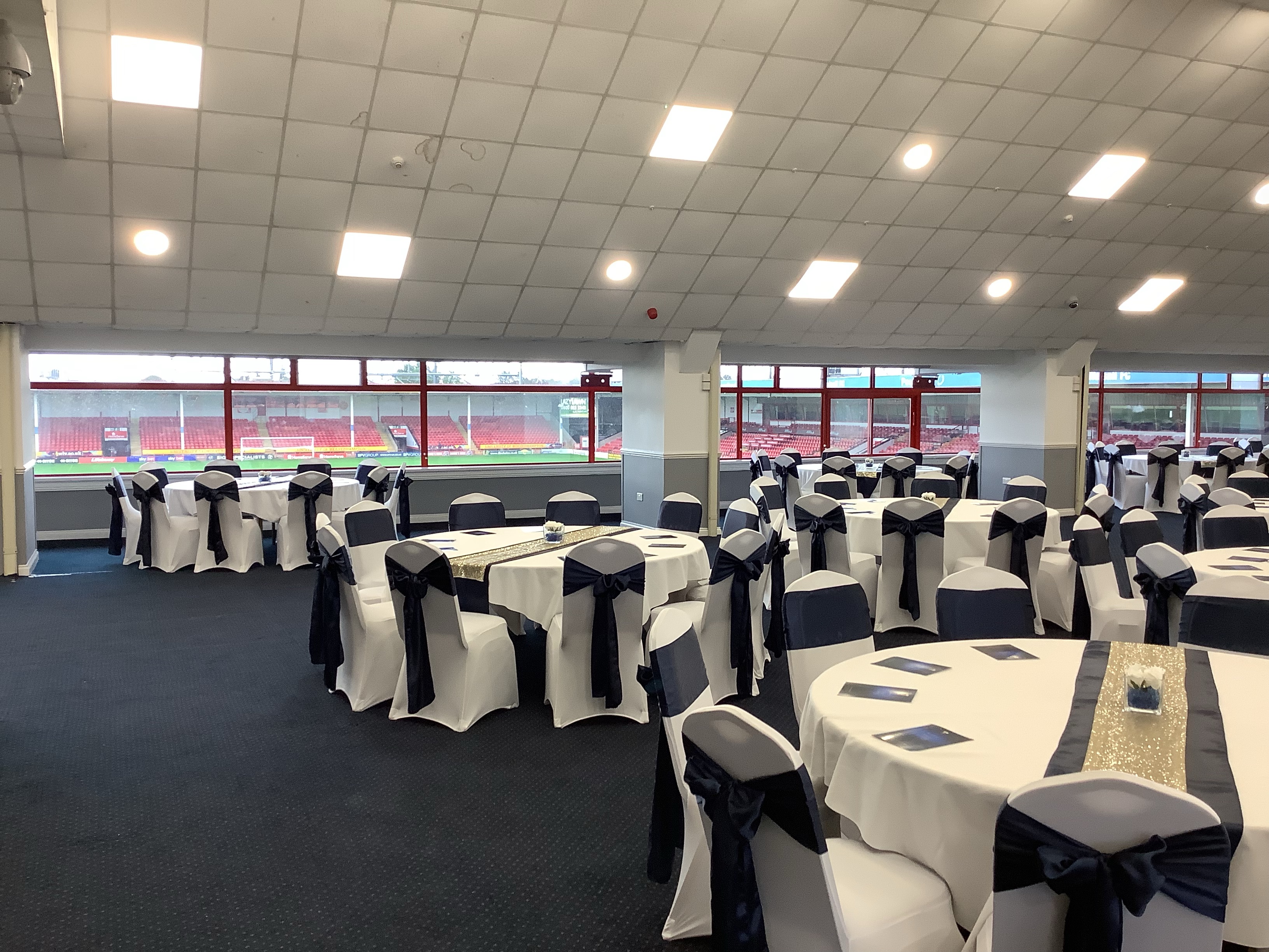 Stadium Suite at Walsall FC: elegant event space for corporate events and banquets.