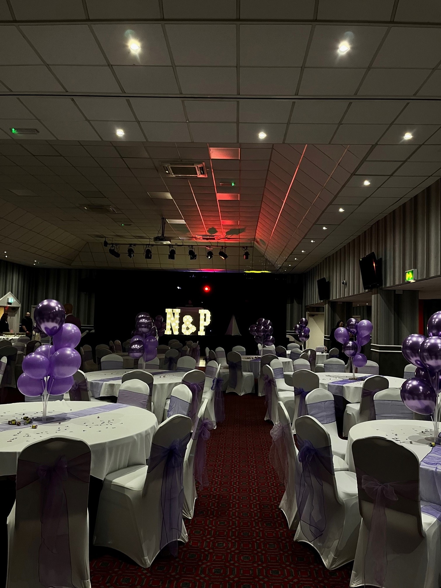 OnSite Suite at Walsall FC, elegantly decorated event space for celebrations and corporate events.