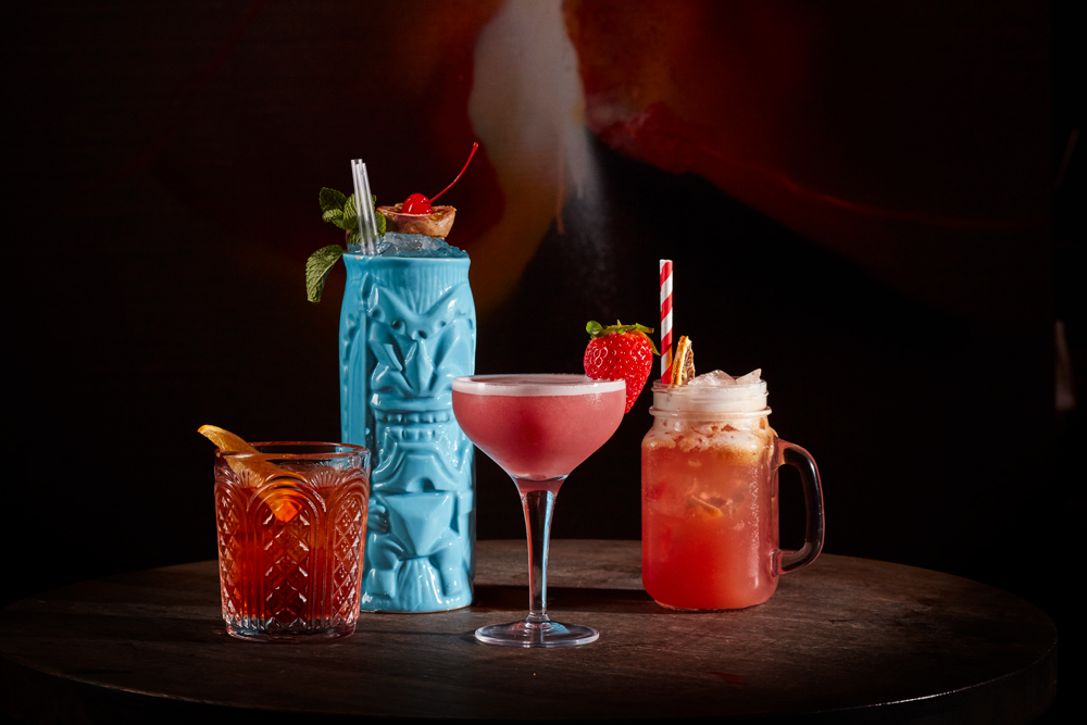 Vibrant cocktails at Fire Bar, ICE BAR London for chic events and themed parties.