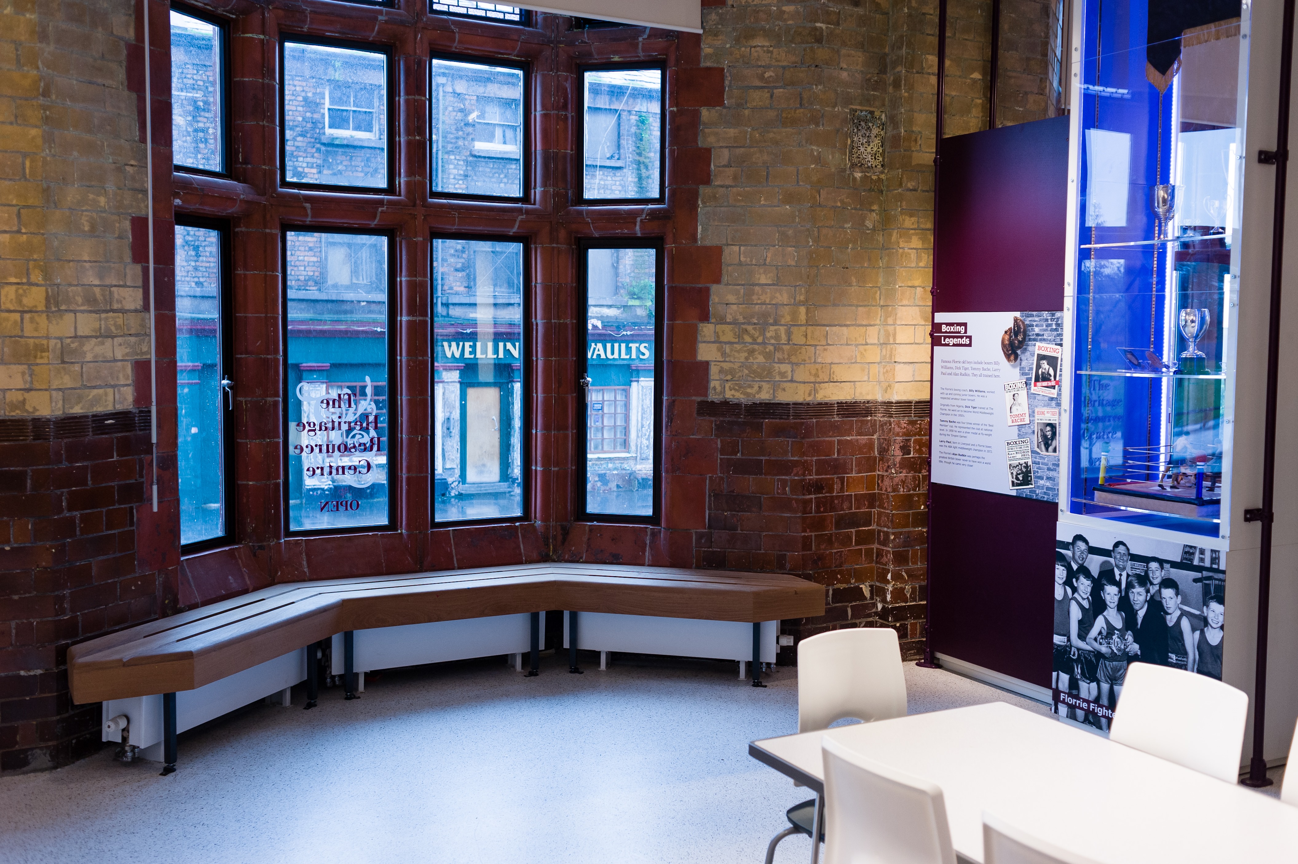 Heritage Resource Centre meeting space with large windows, perfect for events and gatherings.