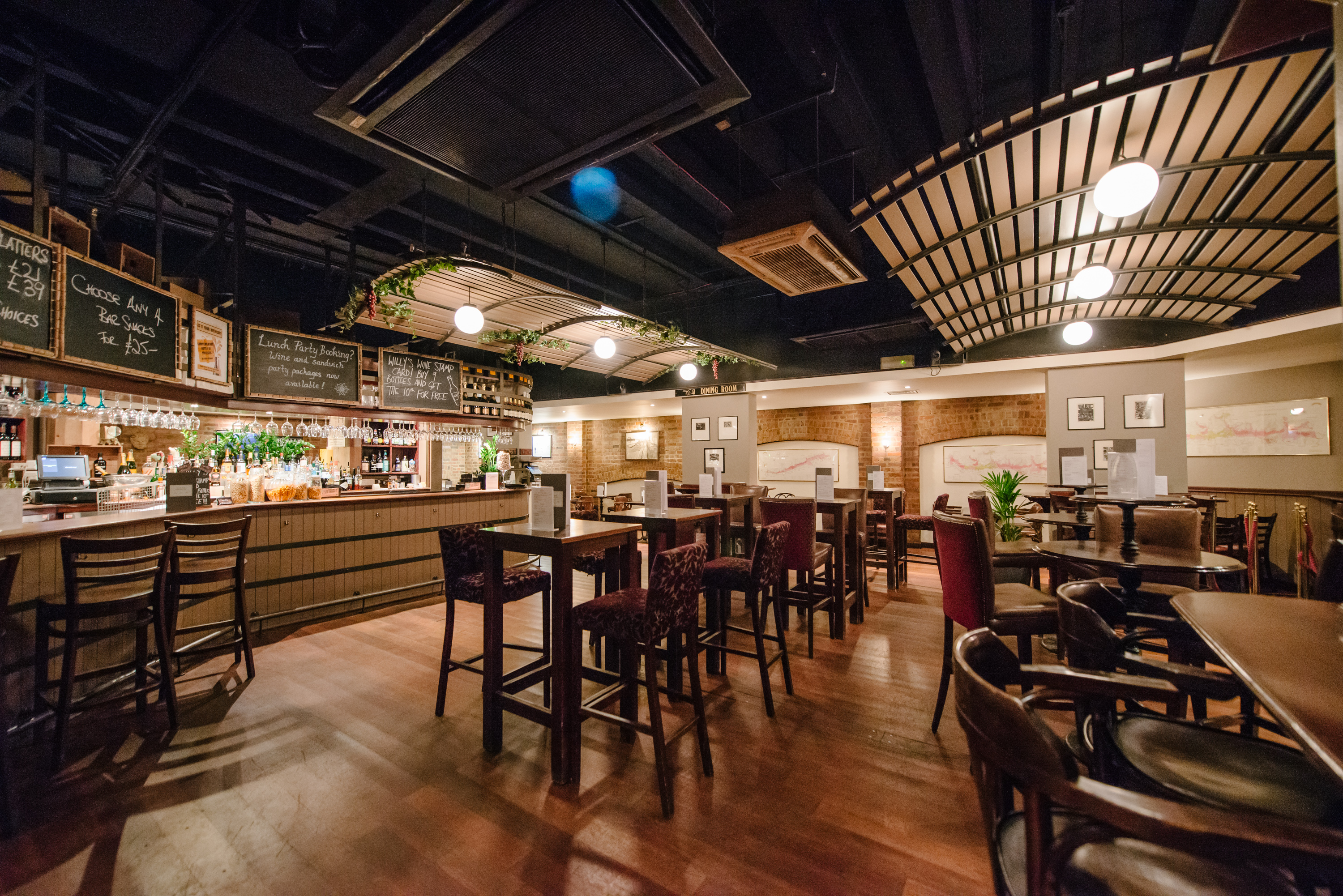 Stylish venue at Willy's Wine Bar, perfect for intimate gatherings and networking events.