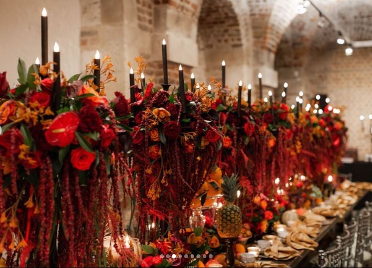 Elegant banquet table with floral centerpieces in St Martin-in-the-Fields for upscale events.