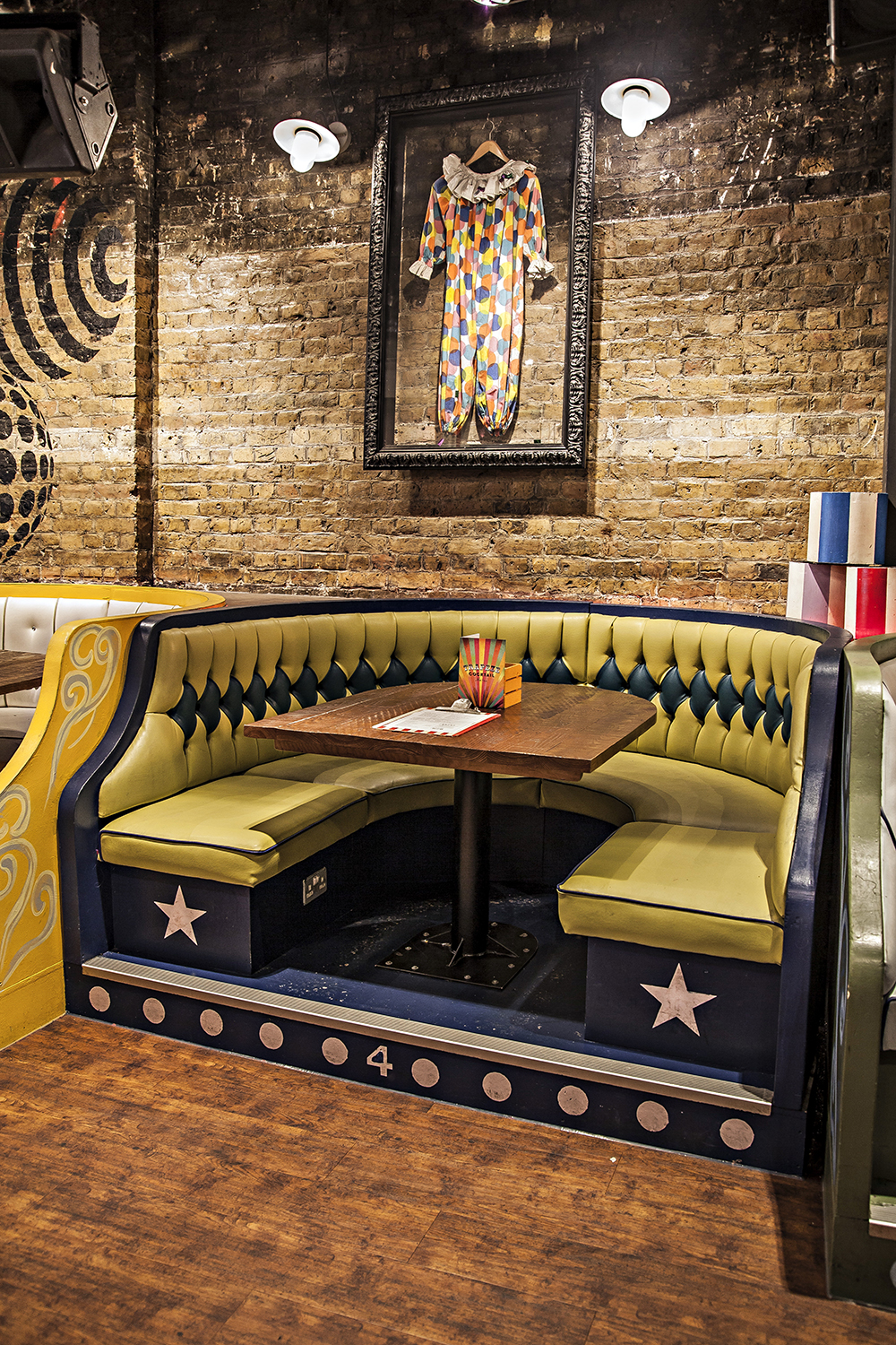 Cozy booth in Trapeze Bar, perfect for networking and brainstorming events.