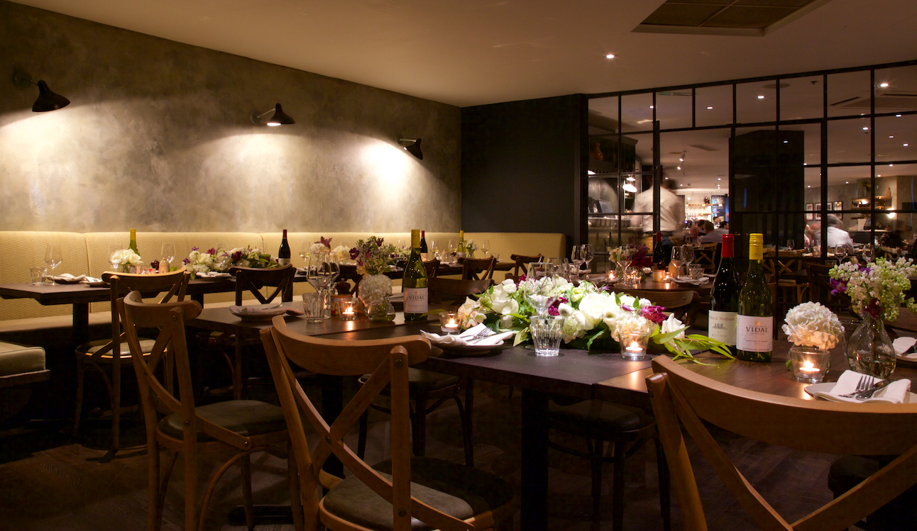 Elegant dining space at Brasserie Blanc Southbank for corporate events and gatherings.