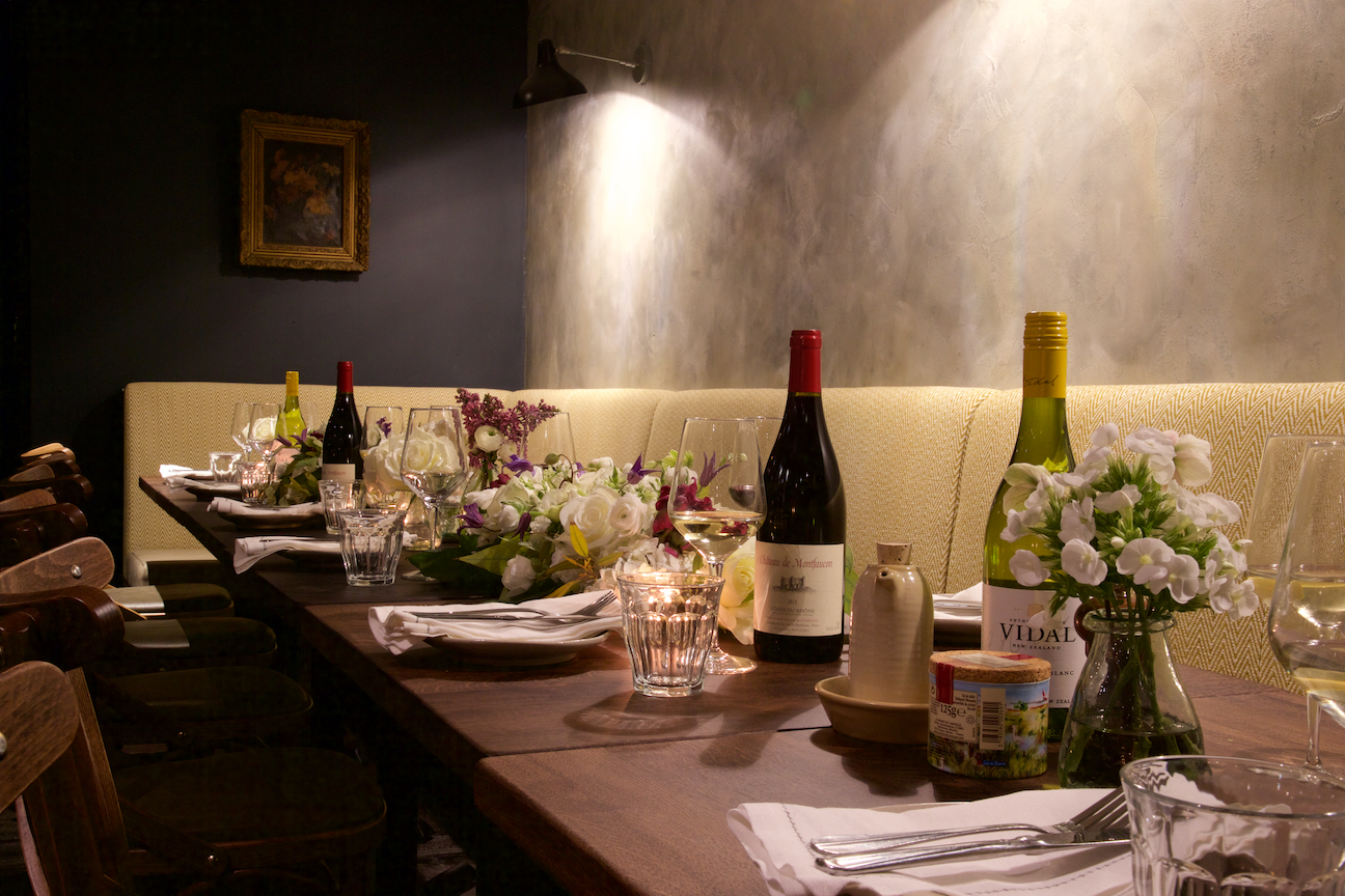 Elegant dining table setup for private events at Brasserie Blanc Southbank.