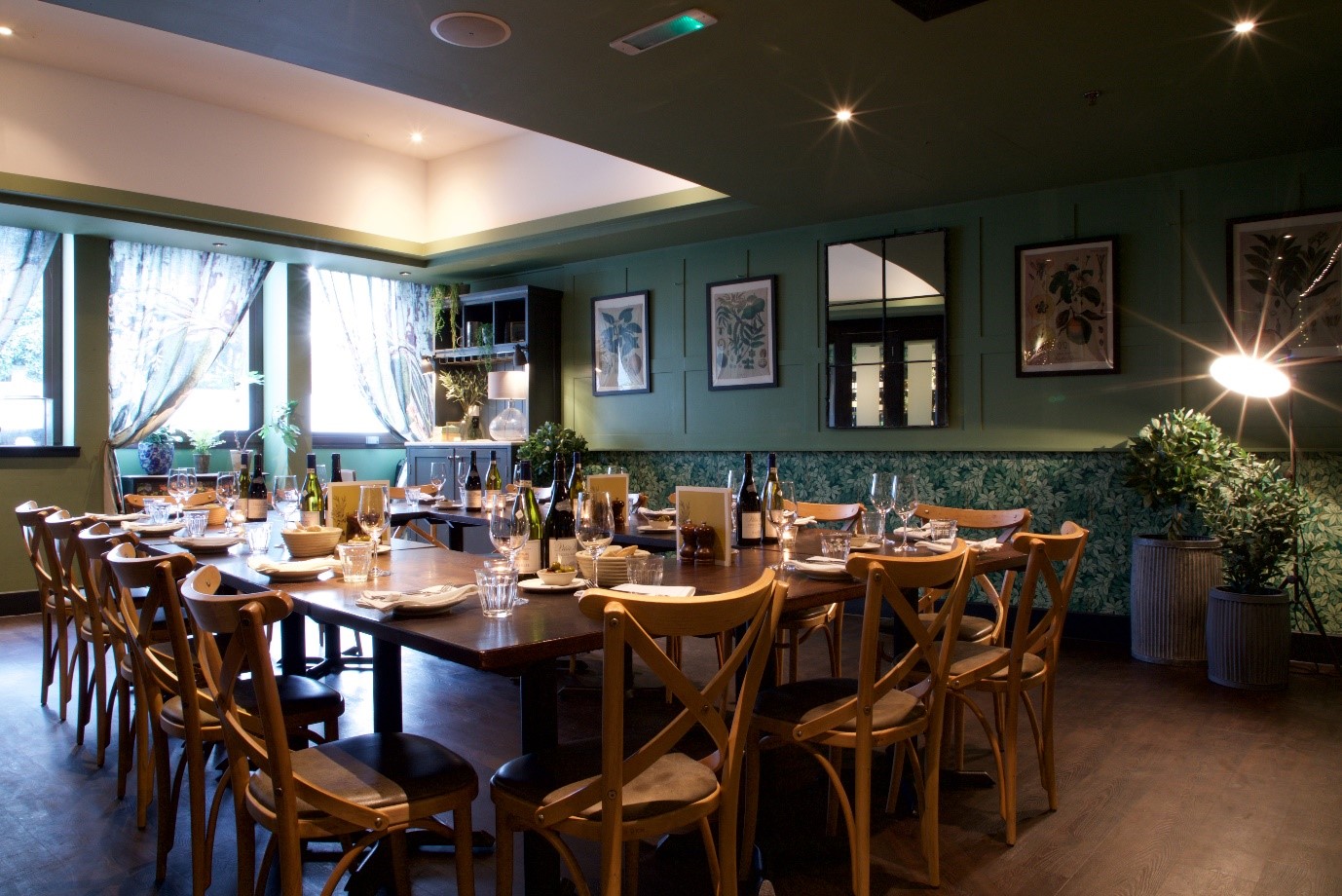 Medium Private Dining Room at Brasserie Blanc Southbank, ideal for intimate gatherings and meetings.