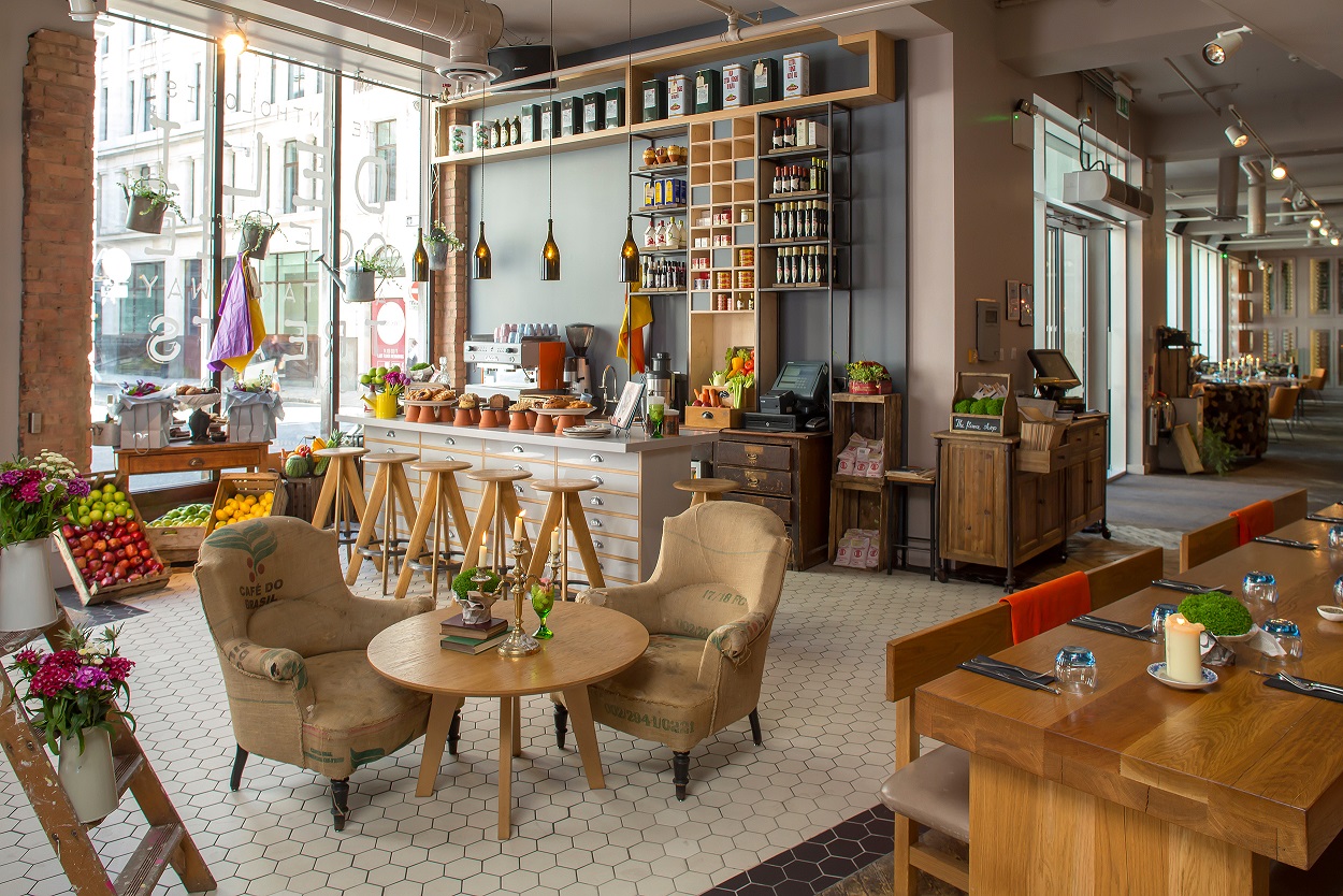 Private room in The Anthologist, stylish café for meetings and networking events.