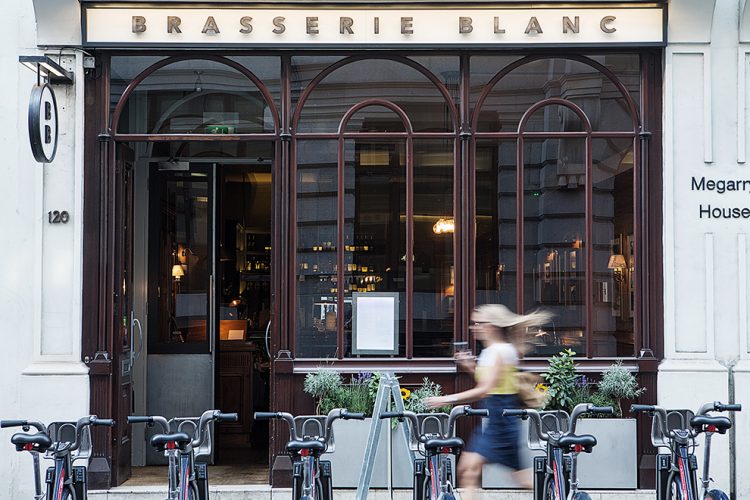 Private dining room at Brasserie Blanc, ideal for networking events and gatherings.