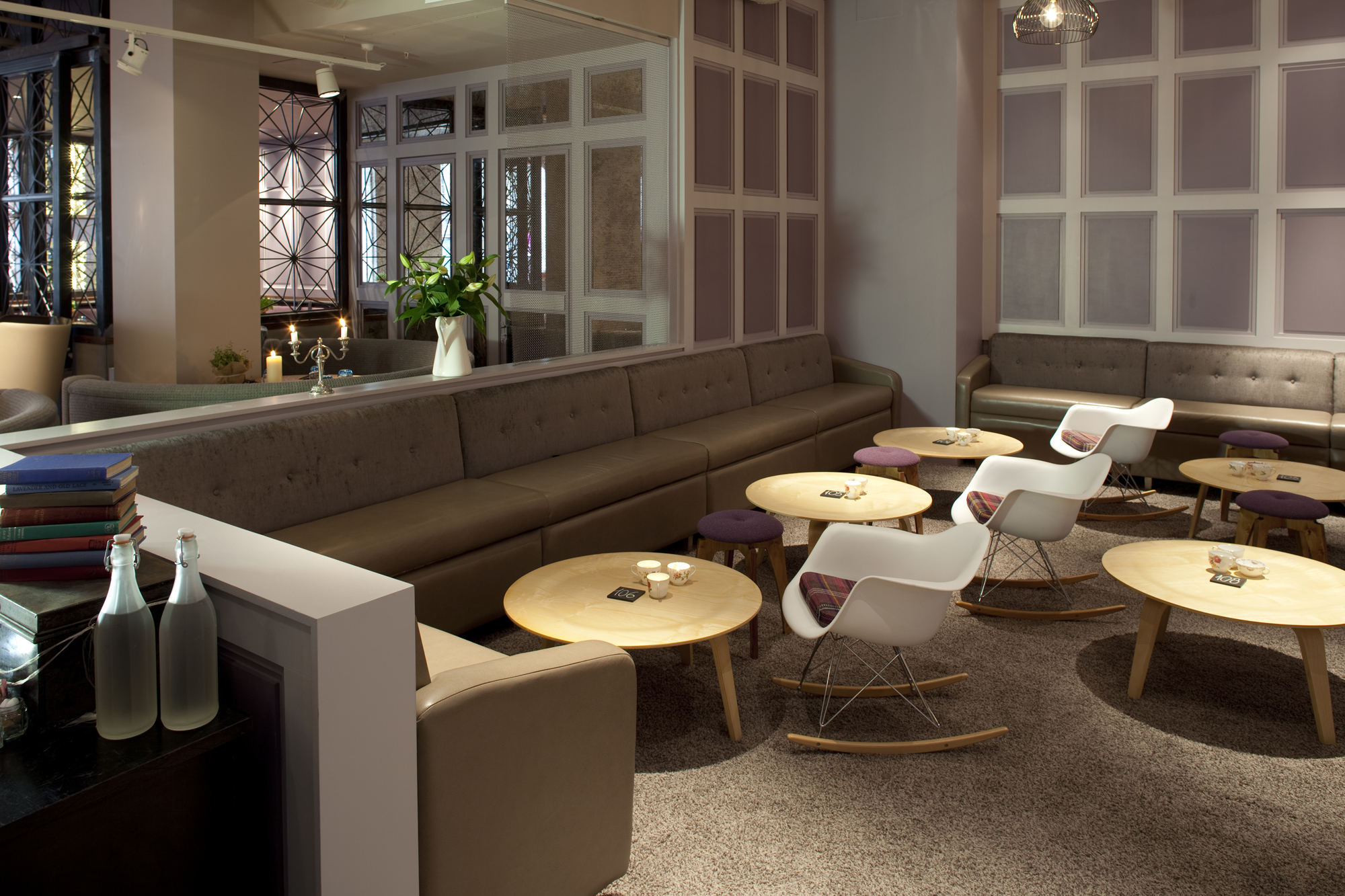 Stylish lounge in The Anthologist, ideal for networking events and informal meetings.
