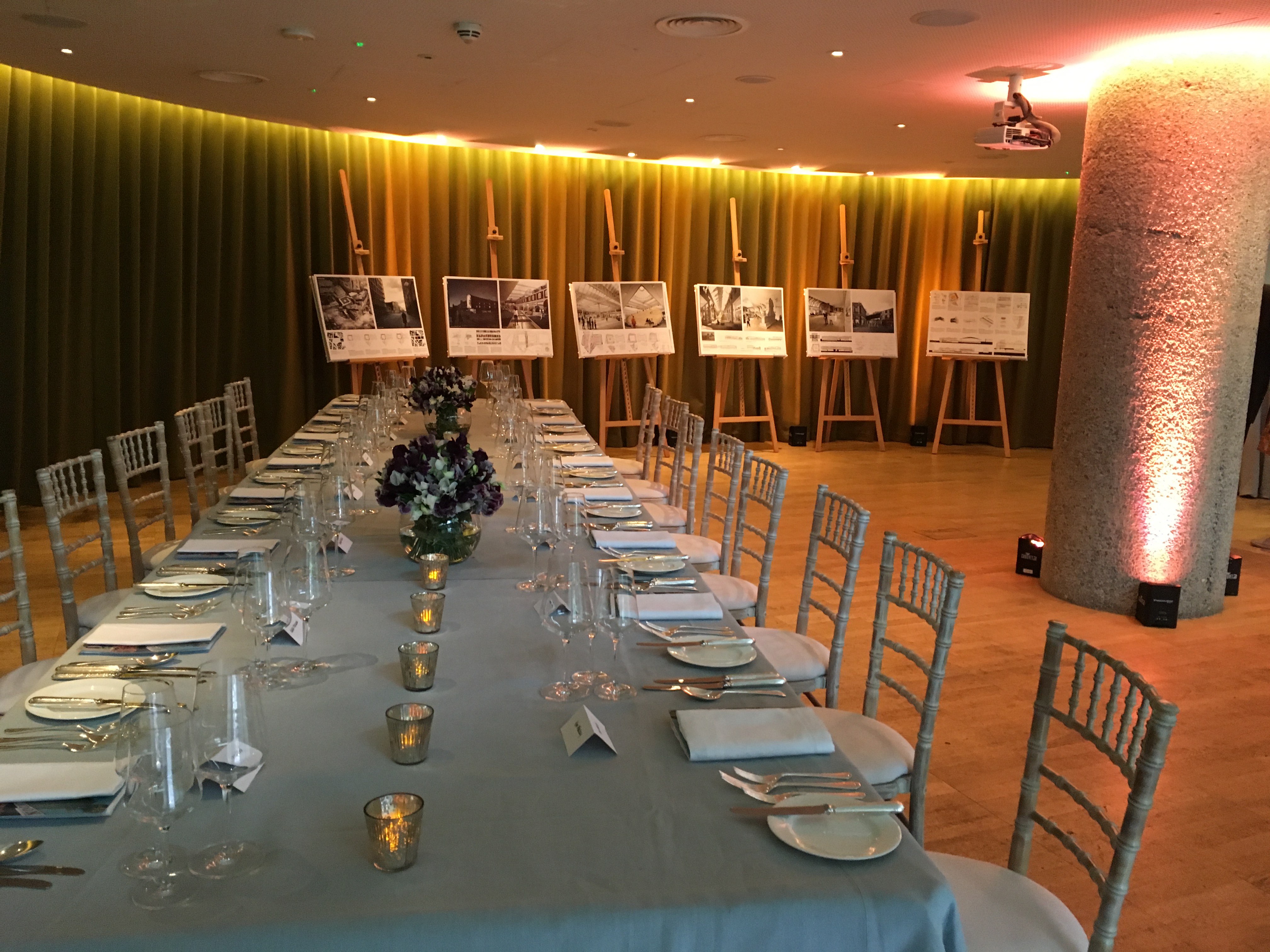 Elegant dining table setup in Terrace Gallery, ideal for corporate events and celebrations.