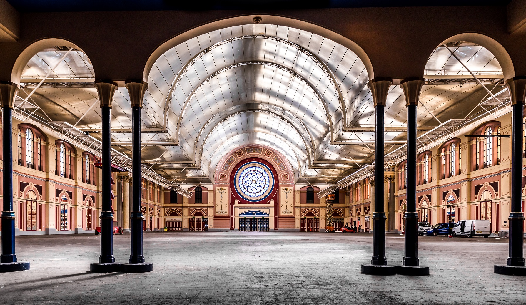 Great Hall at Alexandra Palace: spacious venue with high ceilings for events and exhibitions.