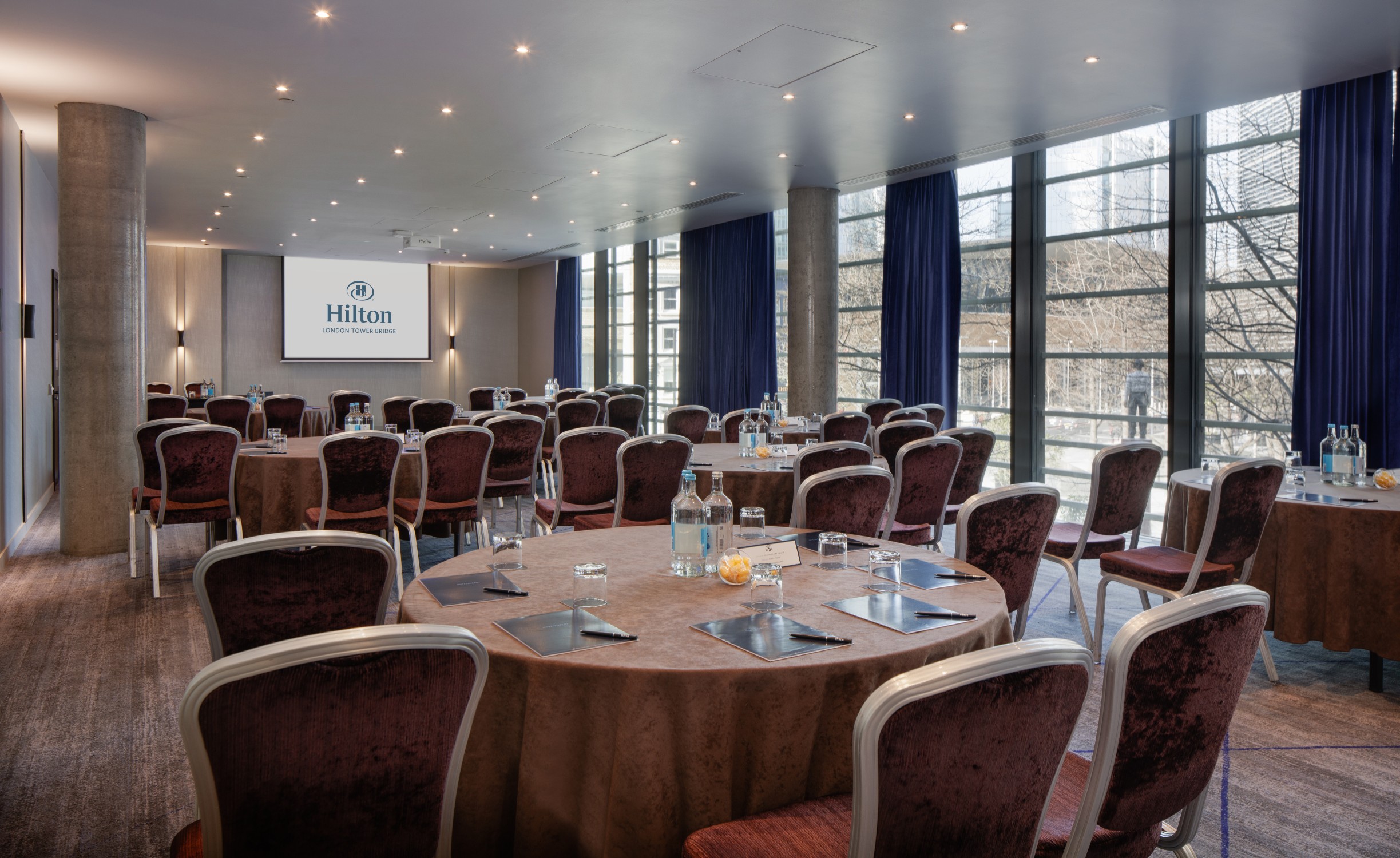 Meeting room at Hilton London Tower Bridge, ideal for corporate workshops and seminars.