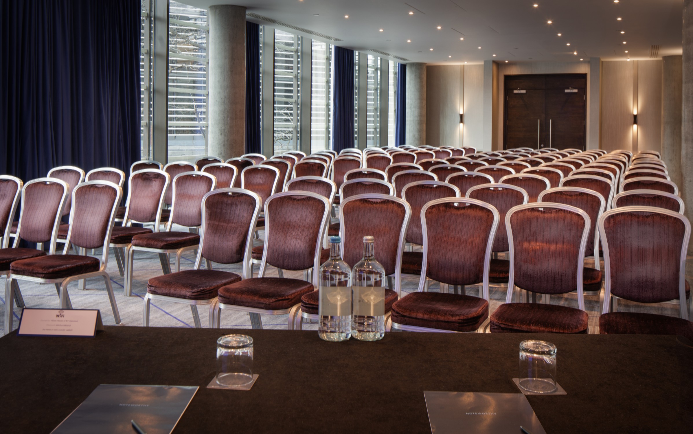 Modern meeting space at Hilton London Tower Bridge, ideal for workshops and presentations.