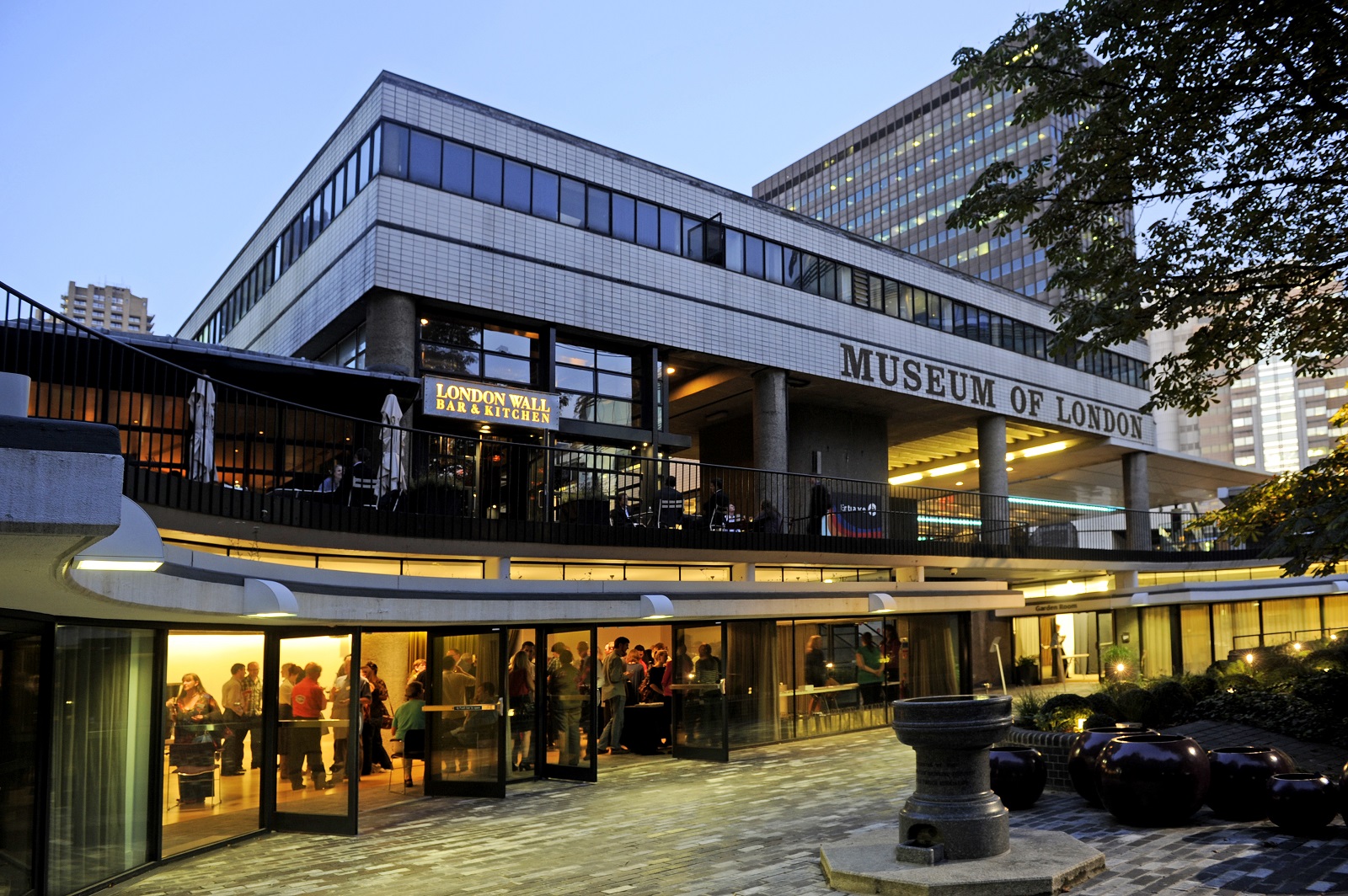 Terrace Gallery at Museum of London, modern venue for cultural and corporate events.